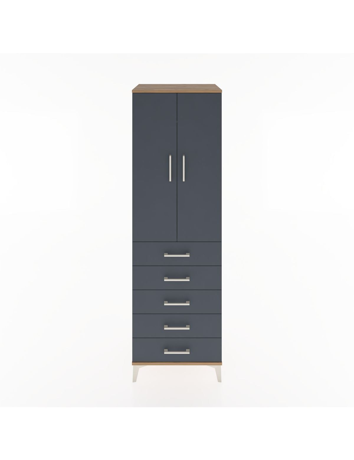 Hyperion Dolap Tek Raflı 5 Çekmeceli Tek Askılı 60x44x195 - S59M068V8B