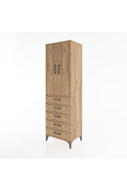 Hyperion Dolap Tek Raflı 5 Çekmeceli Tek Askılı 60x44x195 - S59M068V9B