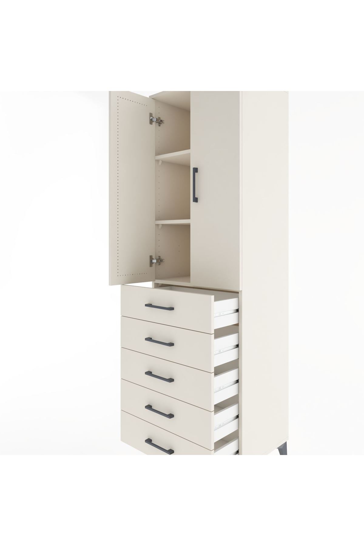 Hyperion Dolap 3 Raflı 5 Çekmeceli 2 Kapaklı 60x44x195 - S59M069V1B