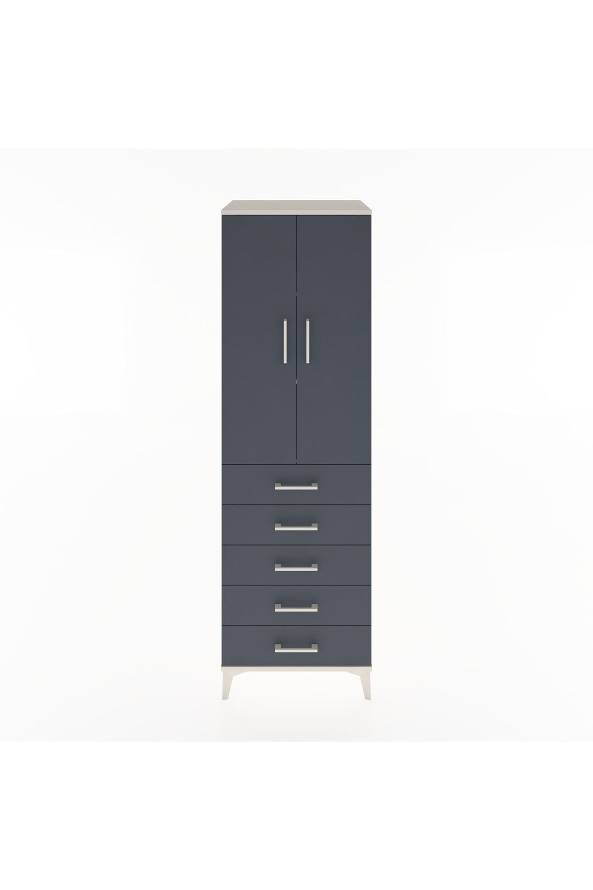 Hyperion Dolap 3 Raflı 5 Çekmeceli 2 Kapaklı 60x44x195 - S59M069V2B