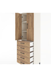 Hyperion Dolap 3 Raflı 5 Çekmeceli 2 Kapaklı 60x44x195 - S59M069V3B