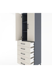 Hyperion Dolap 3 Raflı 5 Çekmeceli 2 Kapaklı 60x44x195 - S59M069V4B
