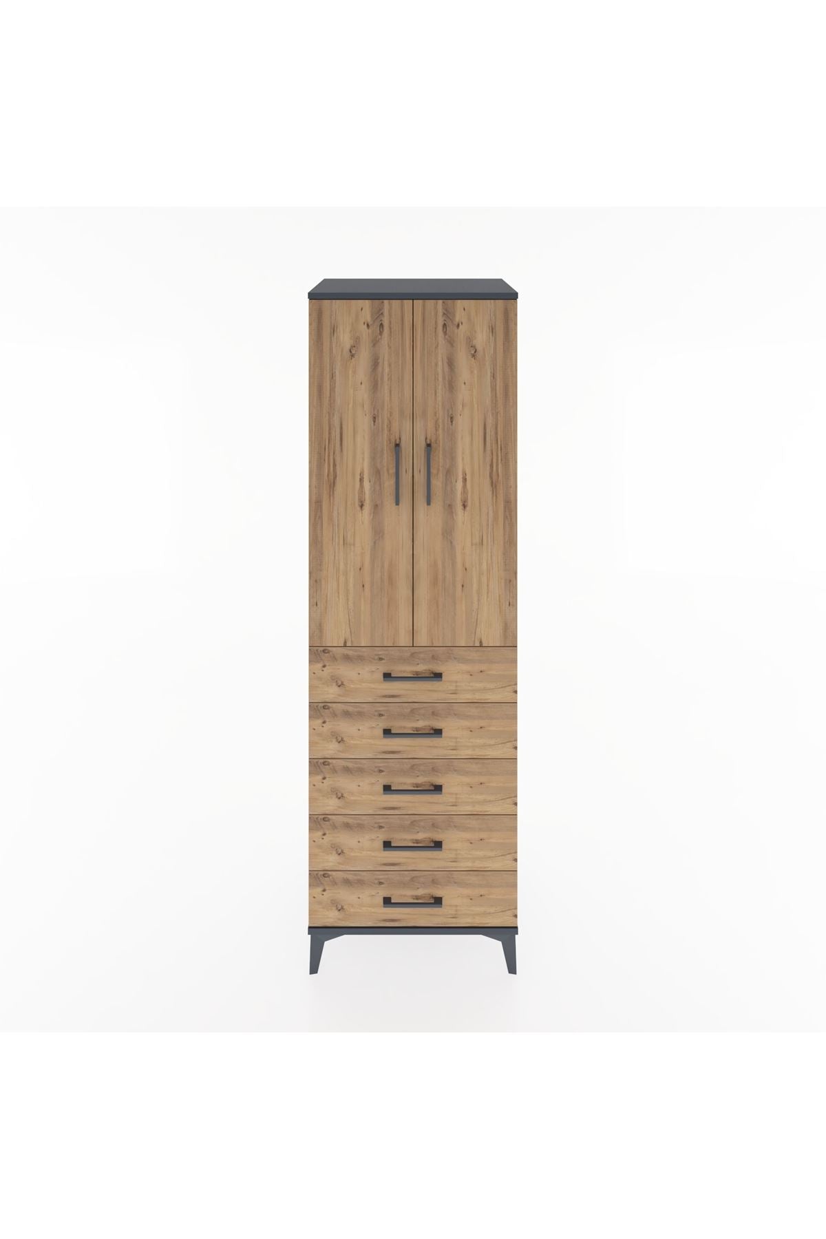 Hyperion Dolap 3 Raflı 5 Çekmeceli 2 Kapaklı 60x44x195 - S59M069V6B