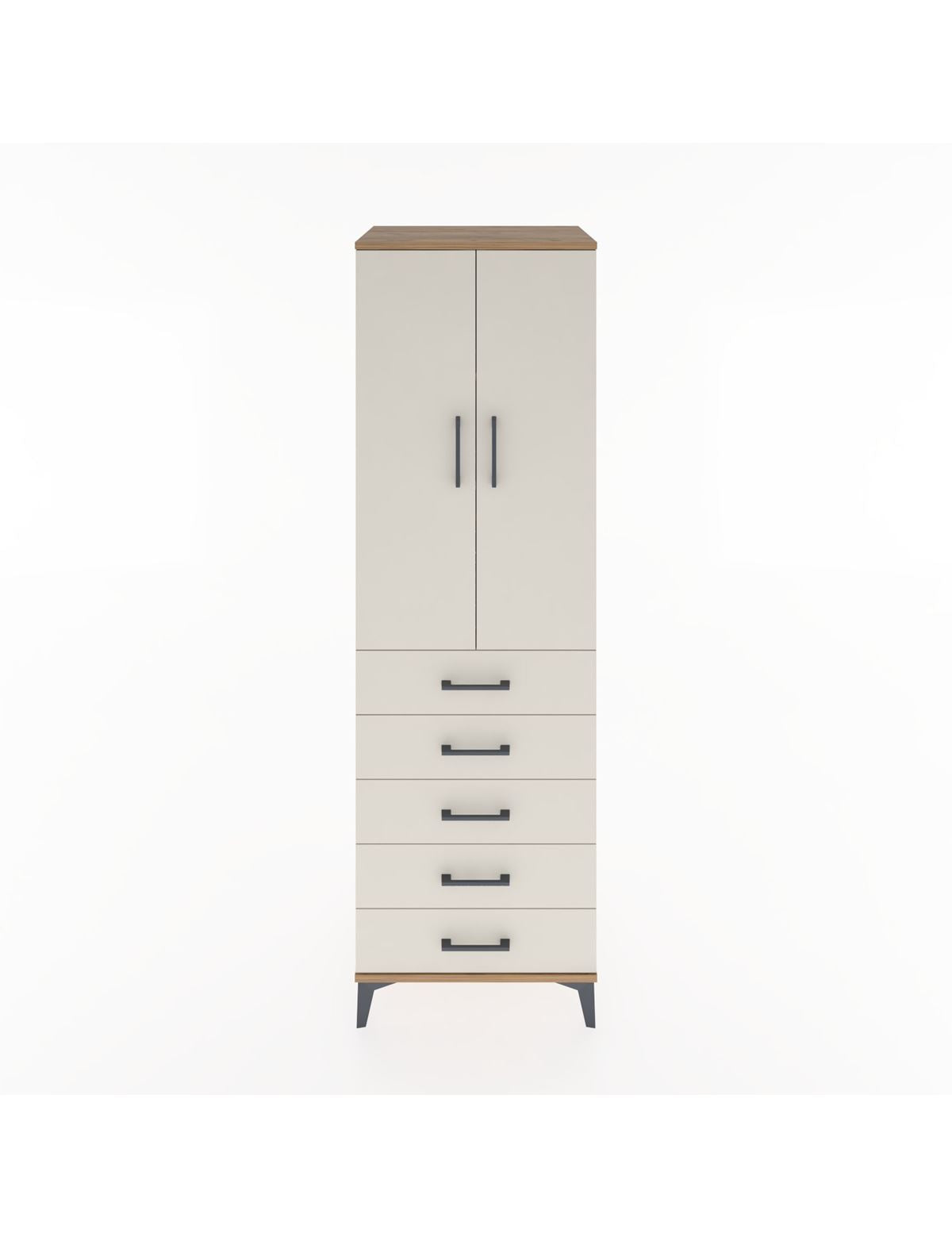 Hyperion Dolap 3 Raflı 5 Çekmeceli 2 Kapaklı 60x44x195 - S59M069V7B