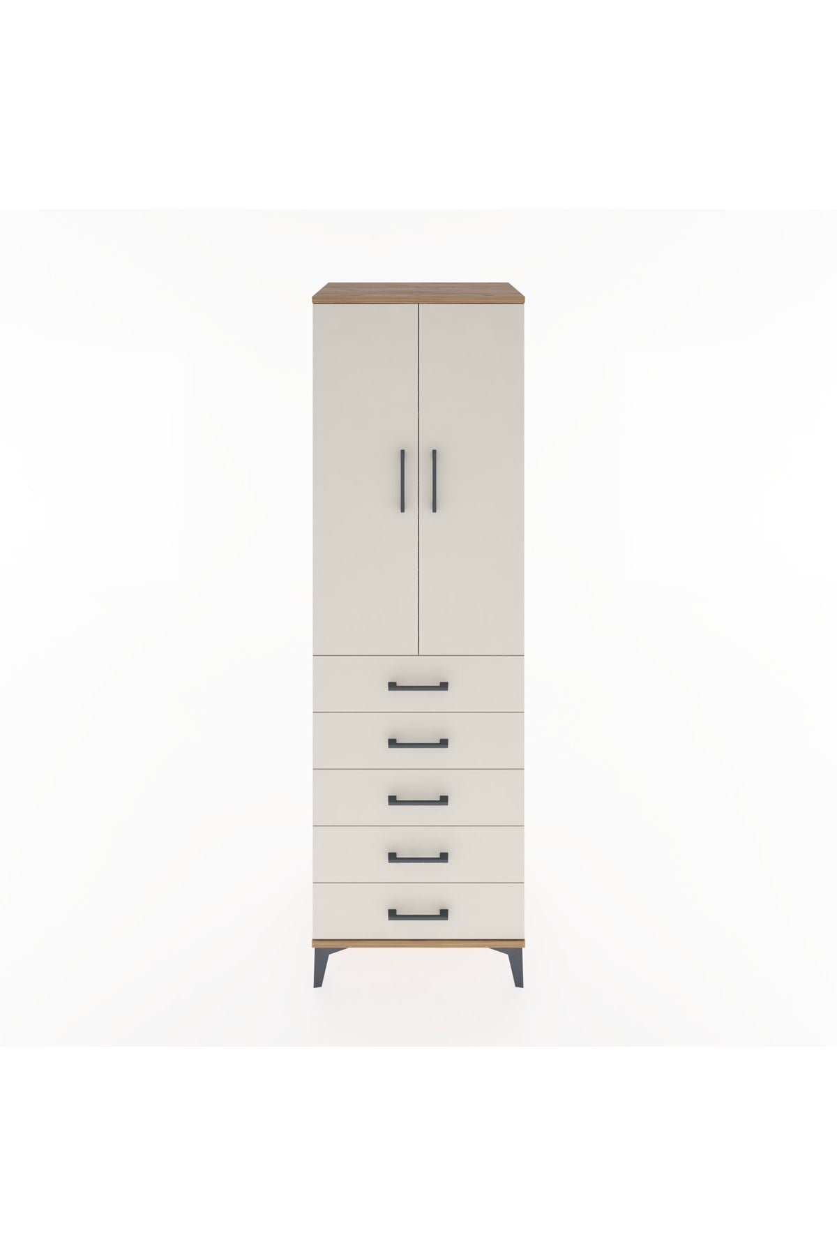 Hyperion Dolap 3 Raflı 5 Çekmeceli 2 Kapaklı 60x44x195 - S59M069V7B