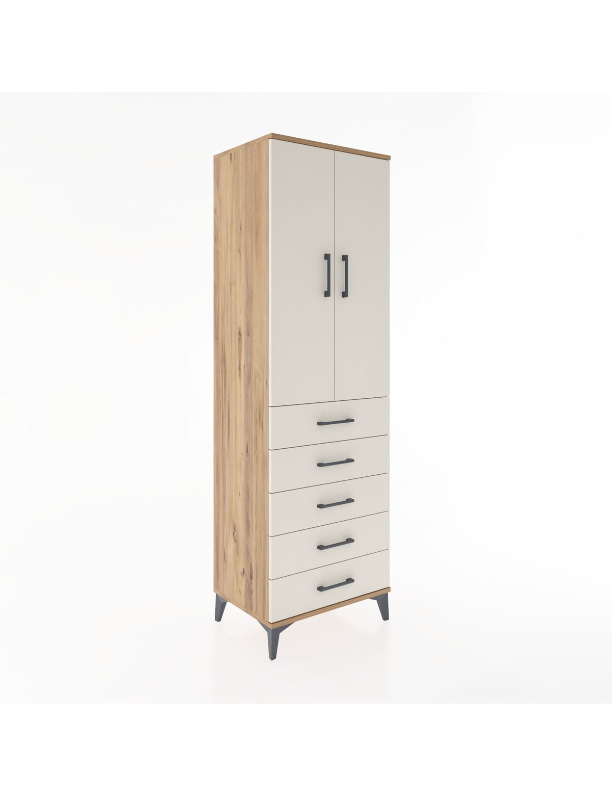 Hyperion Dolap 3 Raflı 5 Çekmeceli 2 Kapaklı 60x44x195 - S59M069V7B