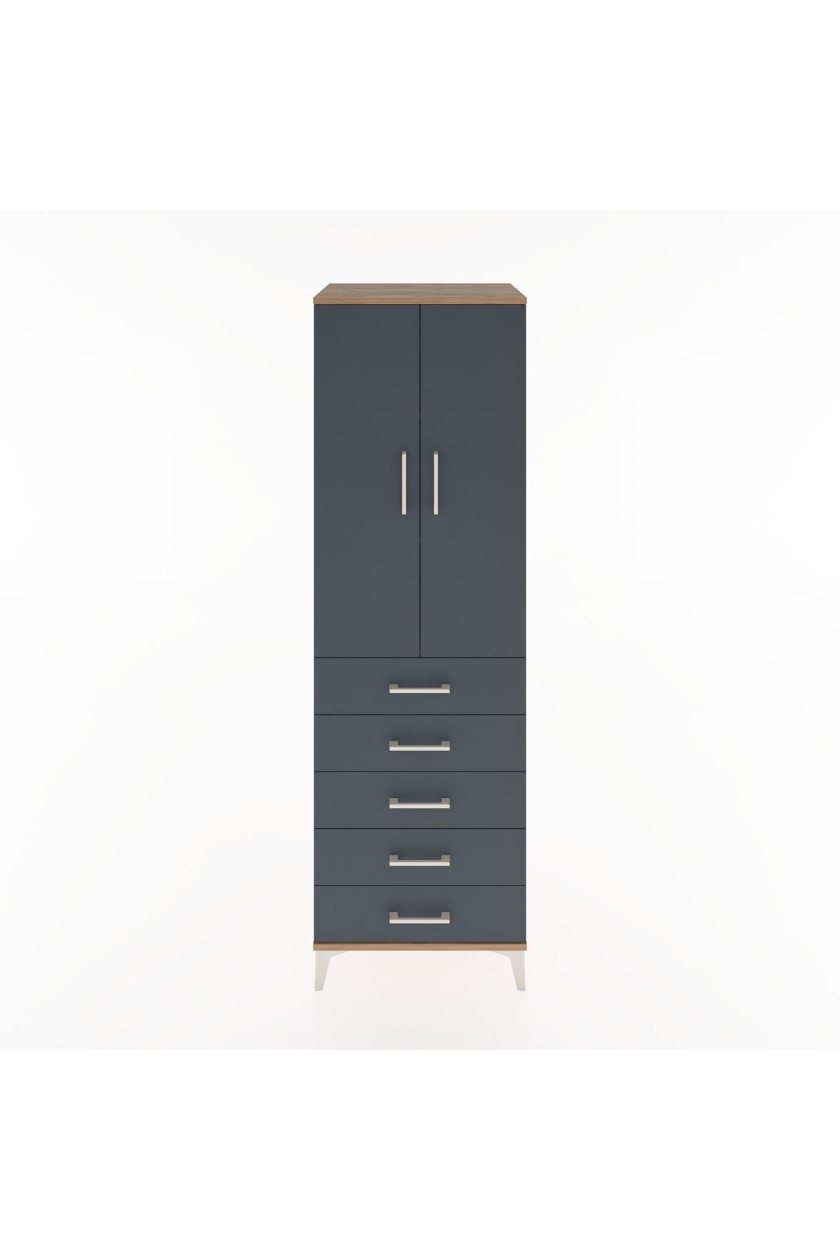 Hyperion Dolap 3 Raflı 5 Çekmeceli 2 Kapaklı 60x44x195 - S59M069V8B