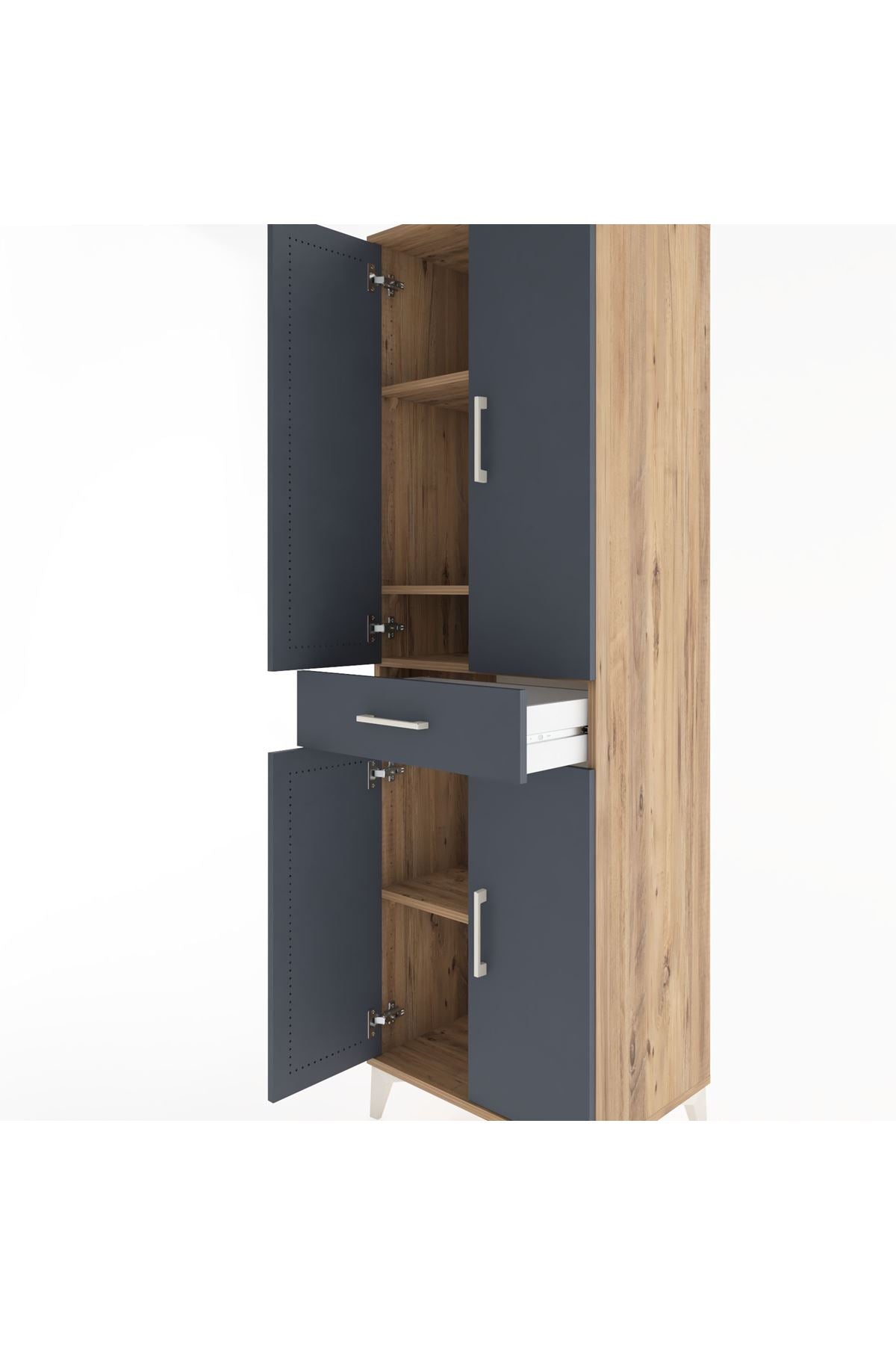 Hyperion Dolap 4 Raflı Tek Çekmeceli 4 Kapaklı 60x44x195 - S59M073V8B
