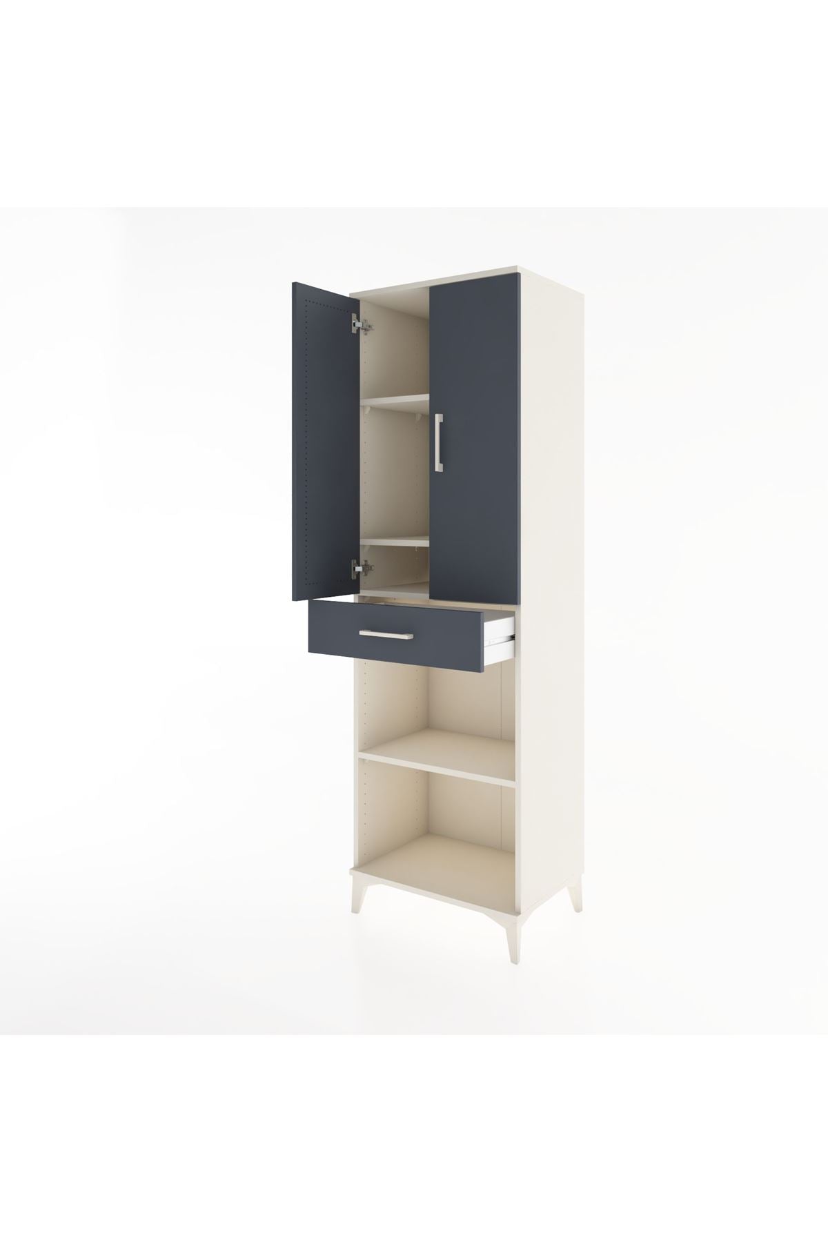 Hyperion Dolap 4 Raflı Tek Çekmeceli 2 Kapaklı 60x44x195 - S59M074V2B