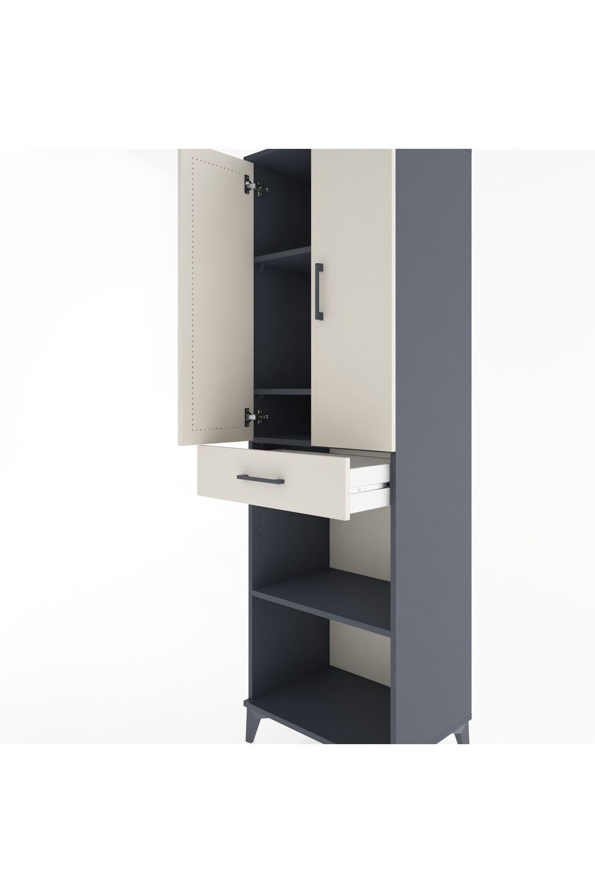 Hyperion Dolap 4 Raflı Tek Çekmeceli 2 Kapaklı 60x44x195 - S59M074V4B