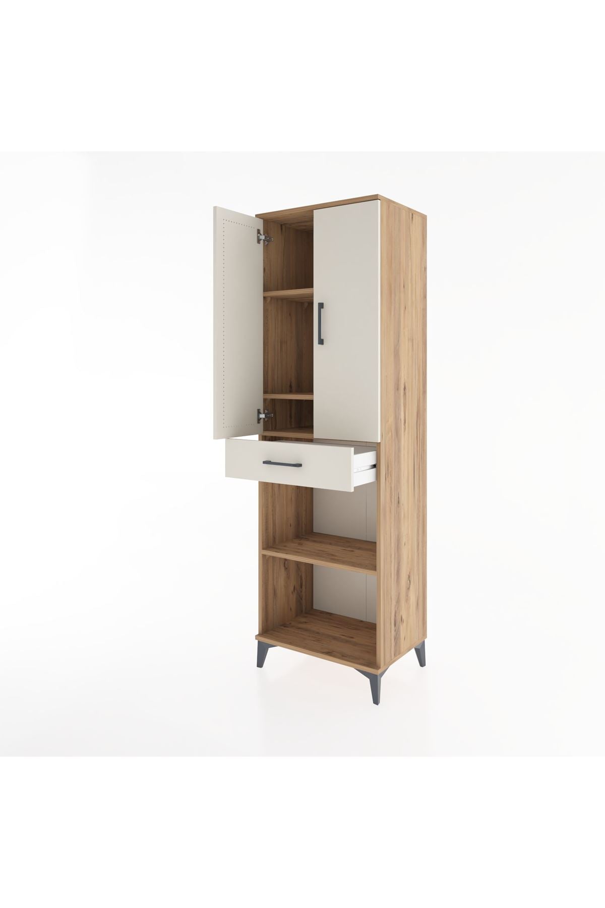 Hyperion Dolap 4 Raflı Tek Çekmeceli 2 Kapaklı 60x44x195 - S59M074V7B