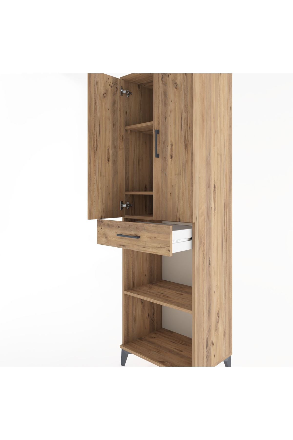 Hyperion Dolap 4 Raflı Tek Çekmeceli 2 Kapaklı 60x44x195 - S59M074V9B