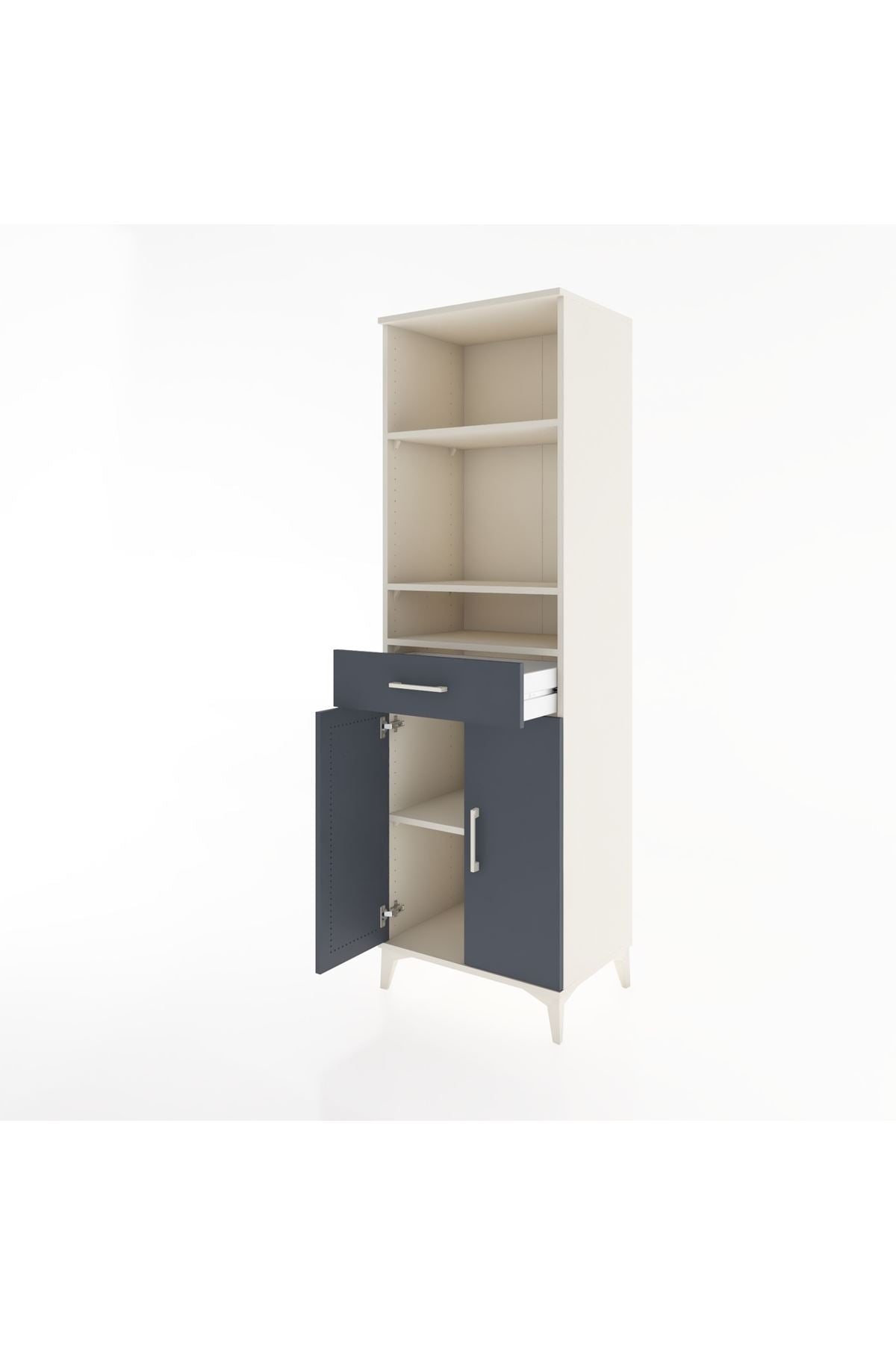 Hyperion Dolap 4 Raflı Tek Çekmeceli 2 Kapaklı 60x44x195 - S59M075V2B