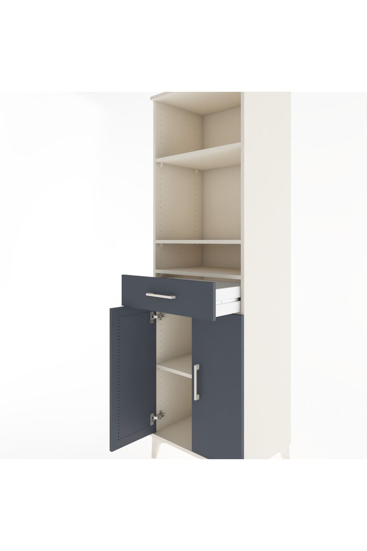 Hyperion Dolap 4 Raflı Tek Çekmeceli 2 Kapaklı 60x44x195 - S59M075V2B