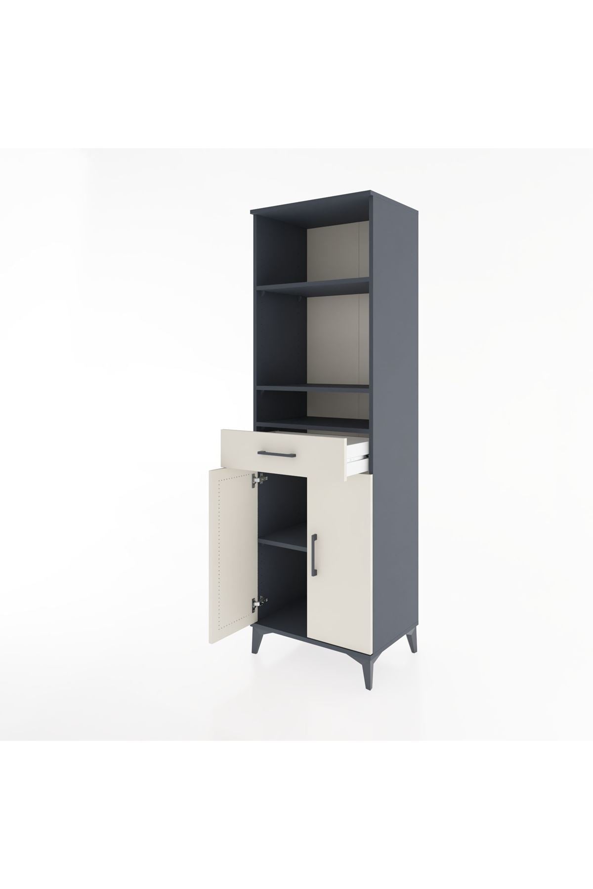 Hyperion Dolap 4 Raflı Tek Çekmeceli 2 Kapaklı 60x44x195 - S59M075V4B