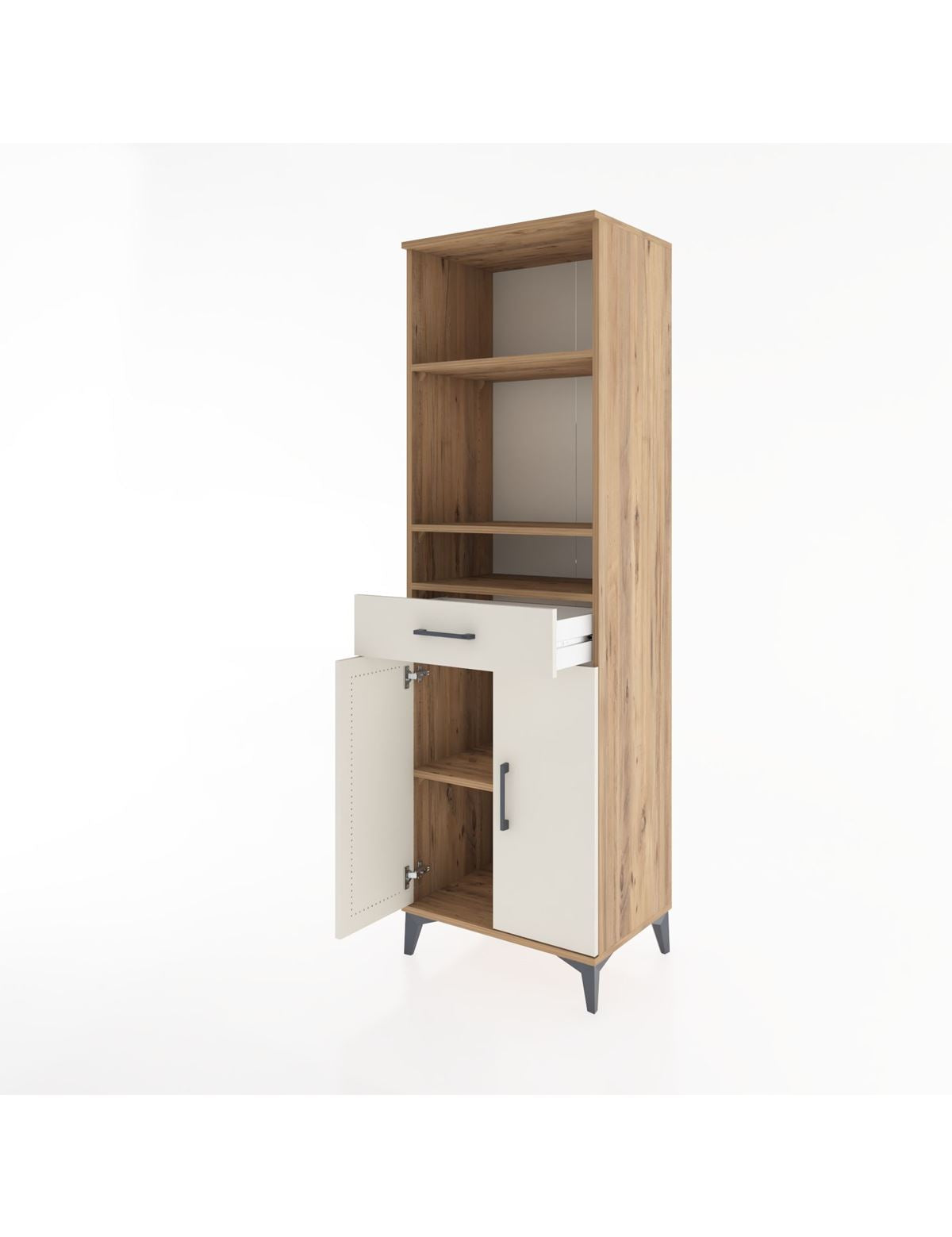 Hyperion Dolap 4 Raflı Tek Çekmeceli 2 Kapaklı 60x44x195 - S59M075V7B