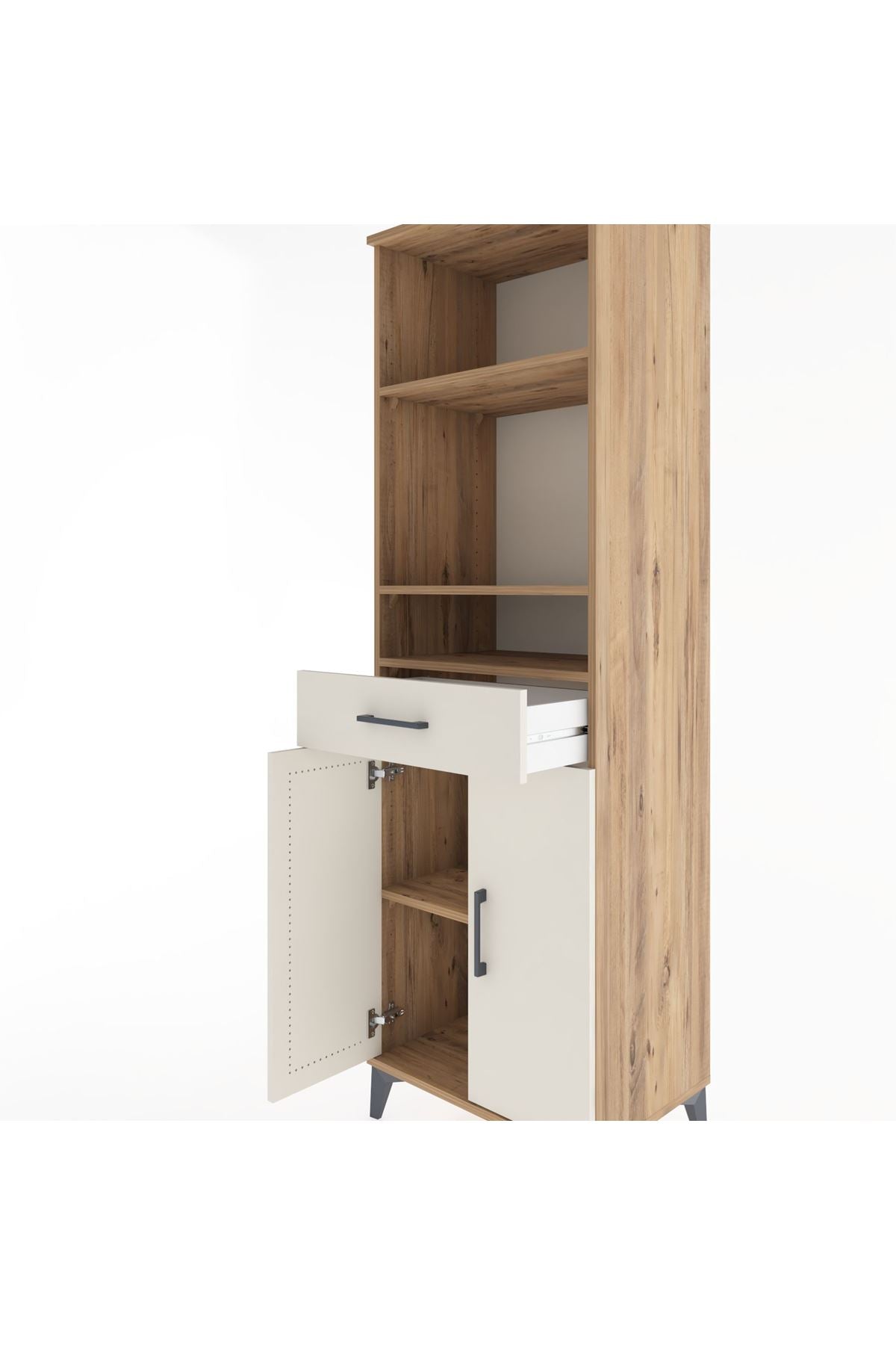 Hyperion Dolap 4 Raflı Tek Çekmeceli 2 Kapaklı 60x44x195 - S59M075V7B
