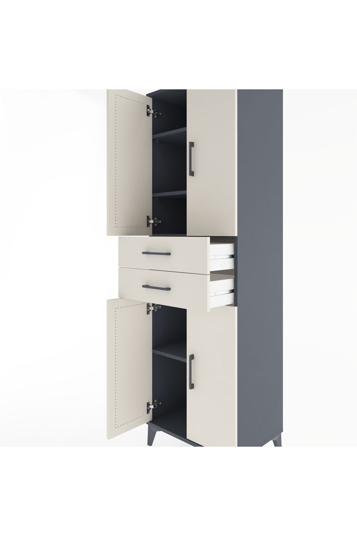 Hyperion Dolap 4 Raflı 2 Çekmeceli 4 Kapaklı 60x44x195 - S59M076V4B