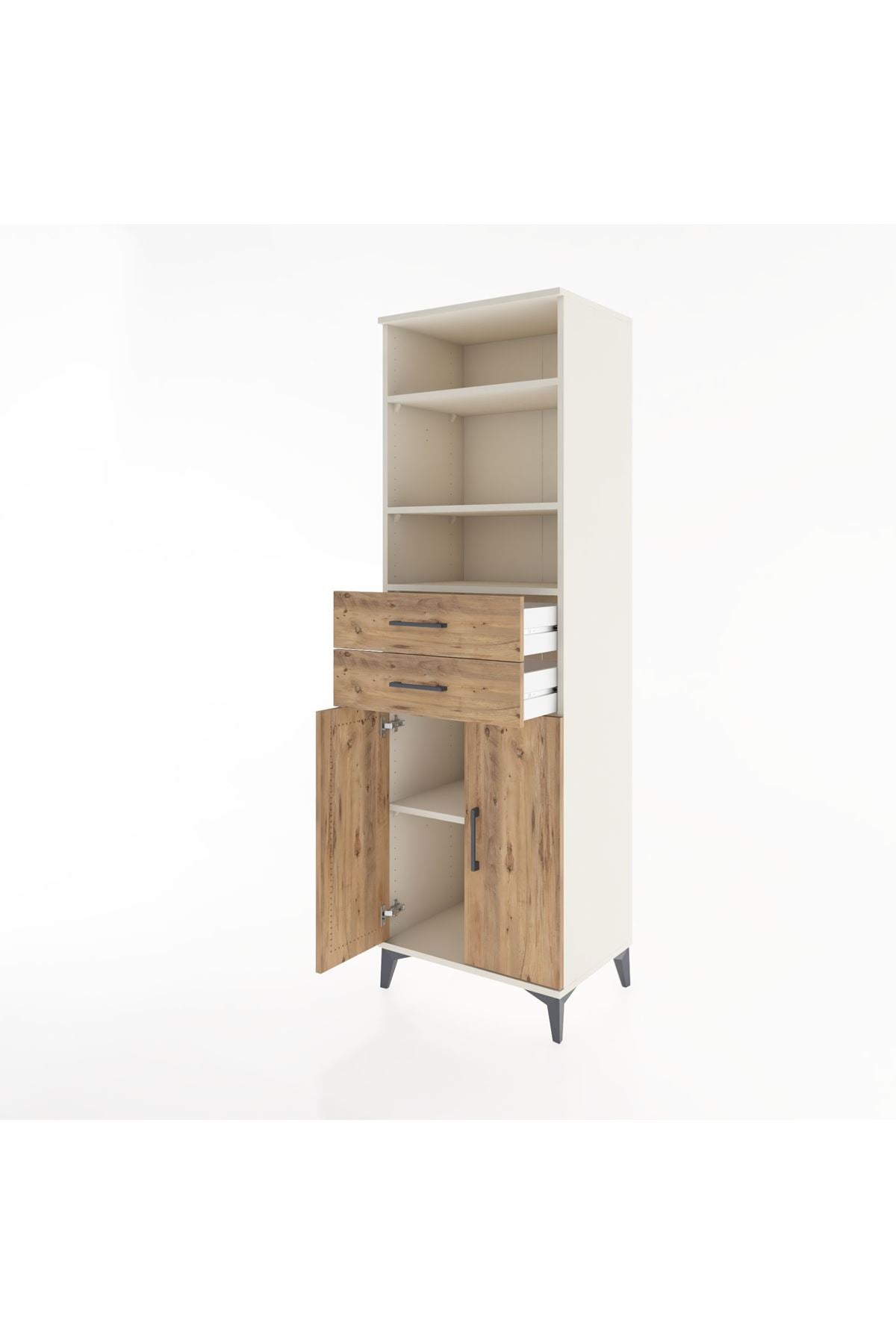 Hyperion Dolap 4 Raflı 2 Çekmeceli 2 Kapaklı 60x44x195 - S59M077V3B