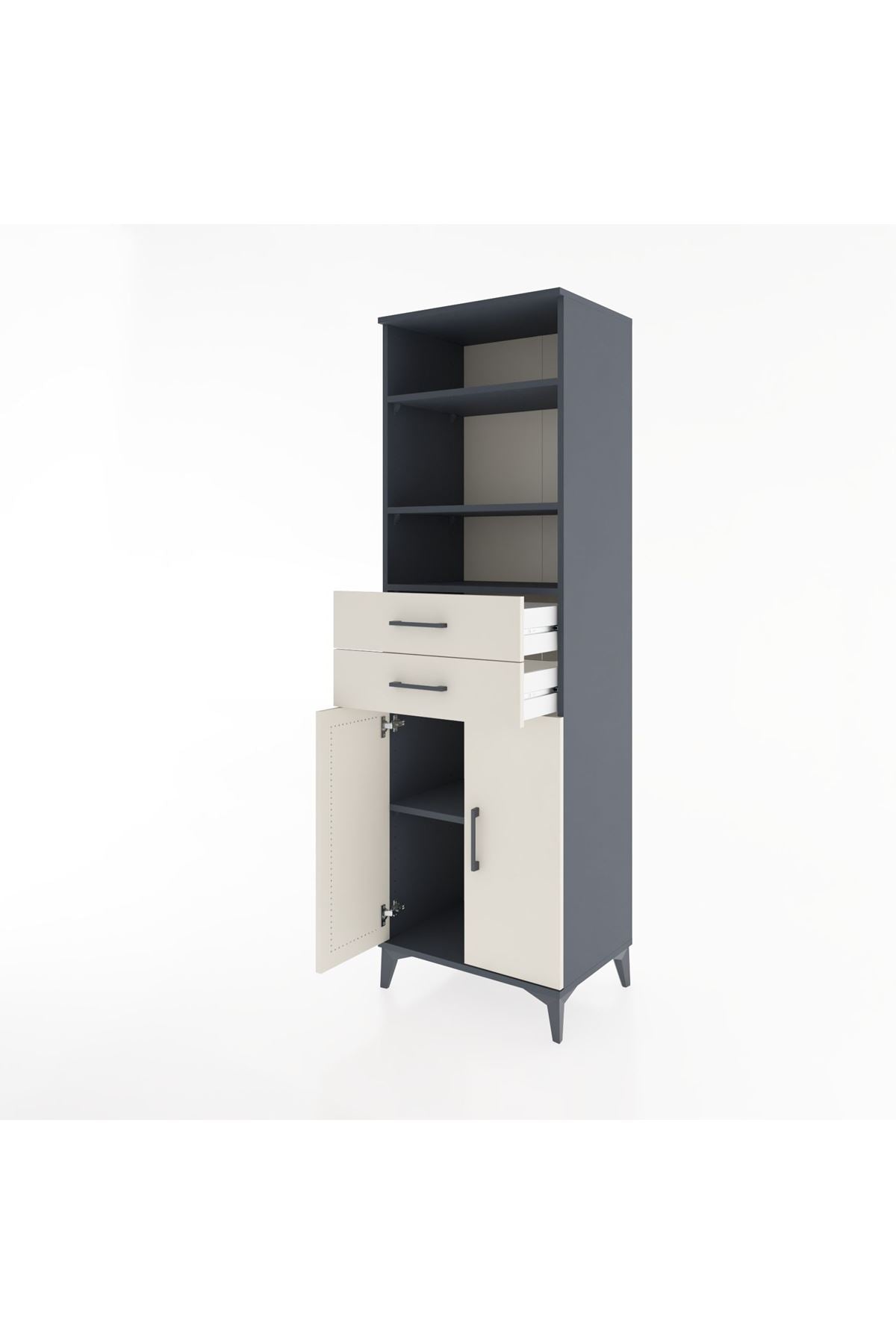 Hyperion Dolap 4 Raflı 2 Çekmeceli 2 Kapaklı 60x44x195 - S59M077V4B