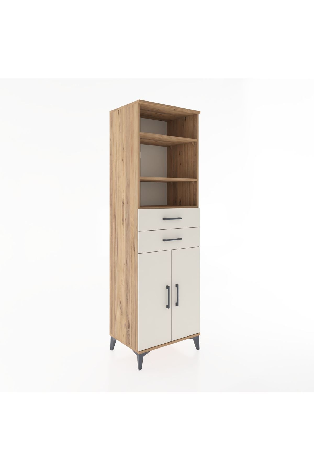 Hyperion Dolap 4 Raflı 2 Çekmeceli 2 Kapaklı 60x44x195 - S59M077V7B