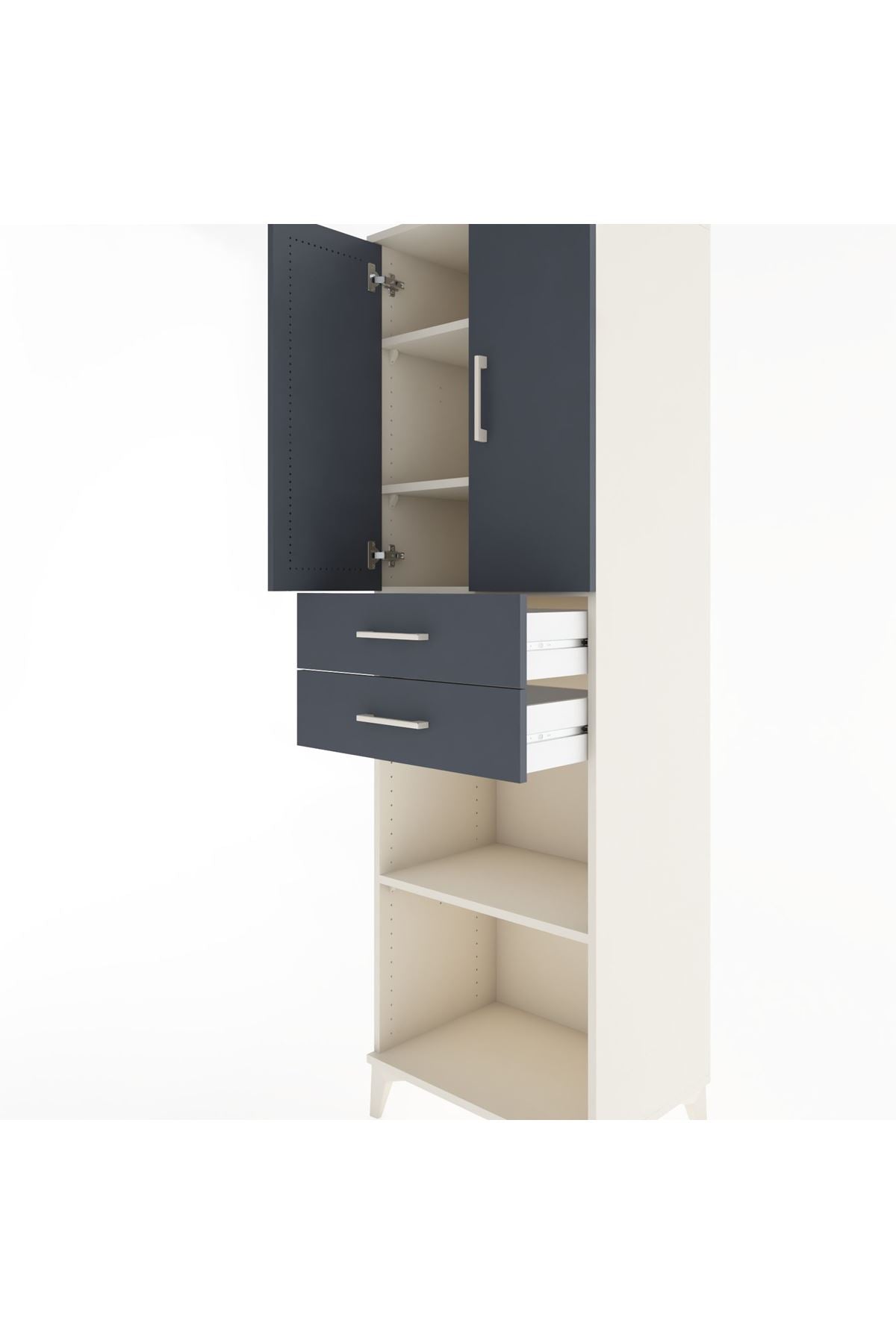 Hyperion Dolap 4 Raflı 2 Çekmeceli 2 Kapaklı 60x44x195 - S59M078V2B