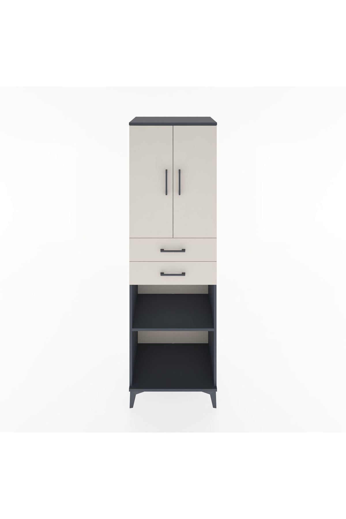 Hyperion Dolap 4 Raflı 2 Çekmeceli 2 Kapaklı 60x44x195 - S59M078V4B