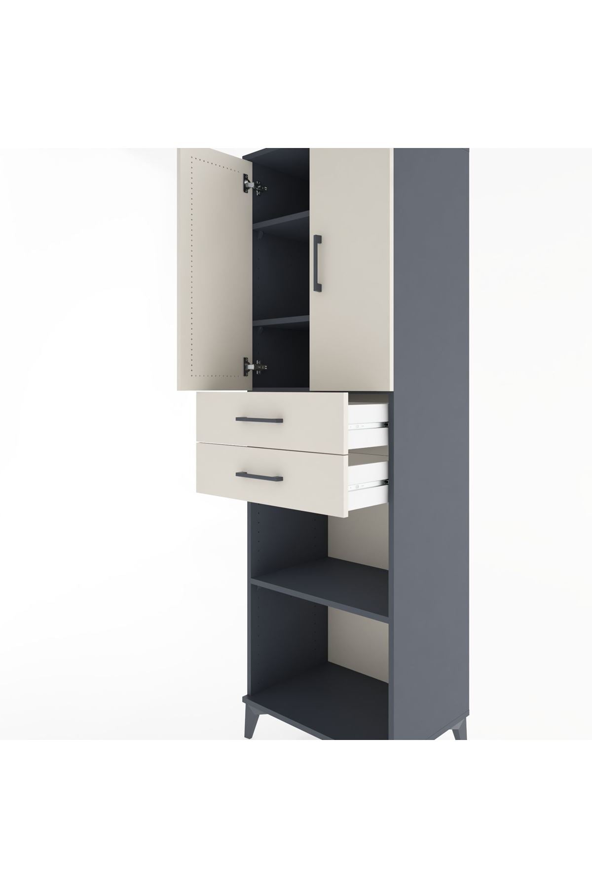Hyperion Dolap 4 Raflı 2 Çekmeceli 2 Kapaklı 60x44x195 - S59M078V4B