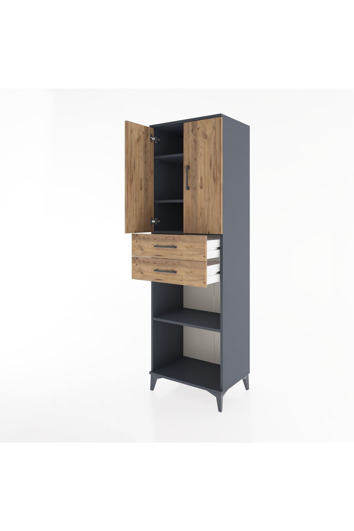 Hyperion Dolap 4 Raflı 2 Çekmeceli 2 Kapaklı 60x44x195 - S59M078V6B