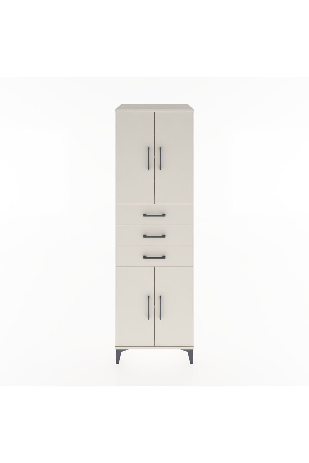 Hyperion Dolap 3 Raflı 3 Çekmeceli 4 Kapaklı 60x44x195 - S59M079V1B