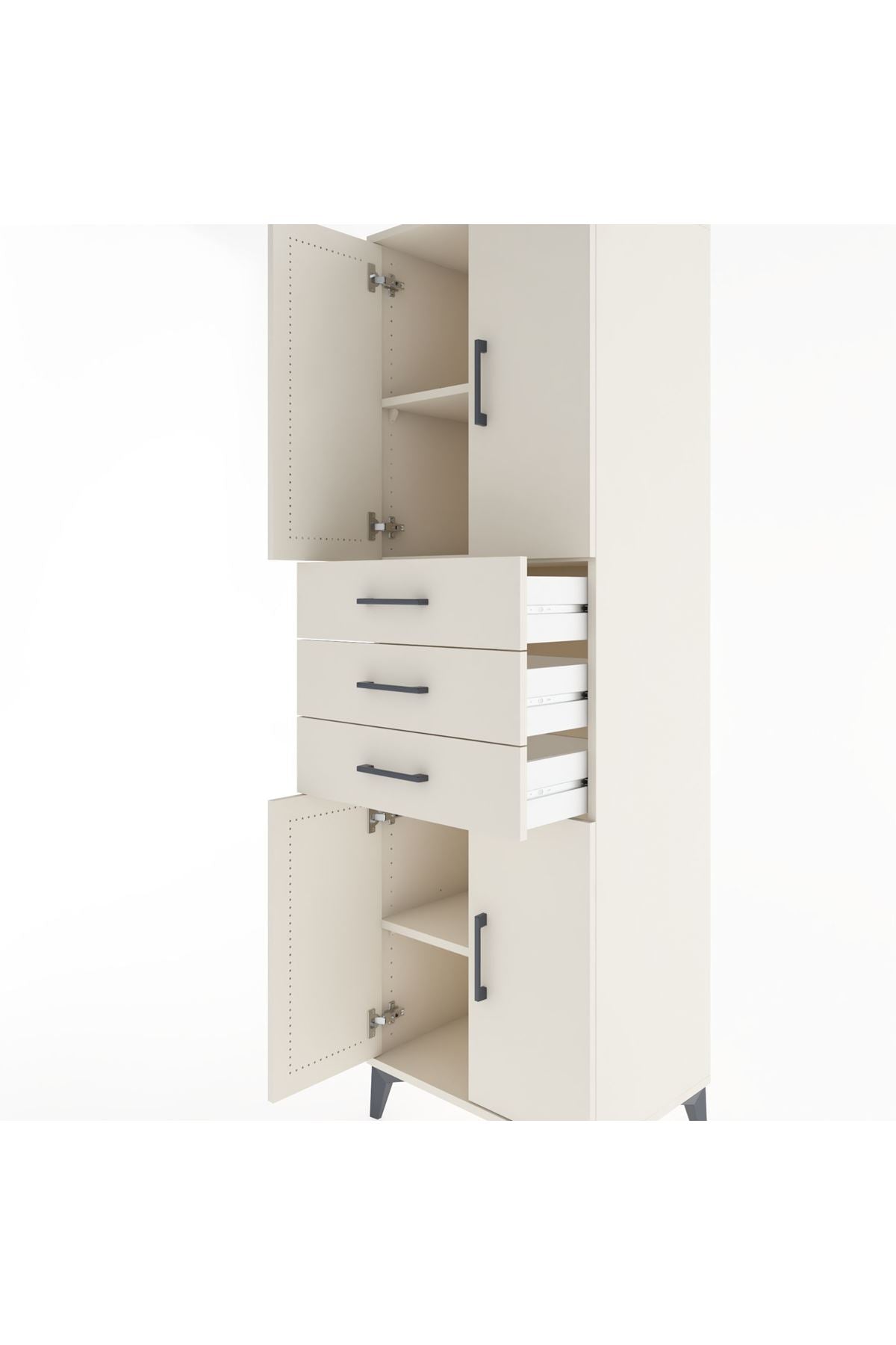 Hyperion Dolap 3 Raflı 3 Çekmeceli 4 Kapaklı 60x44x195 - S59M079V1B