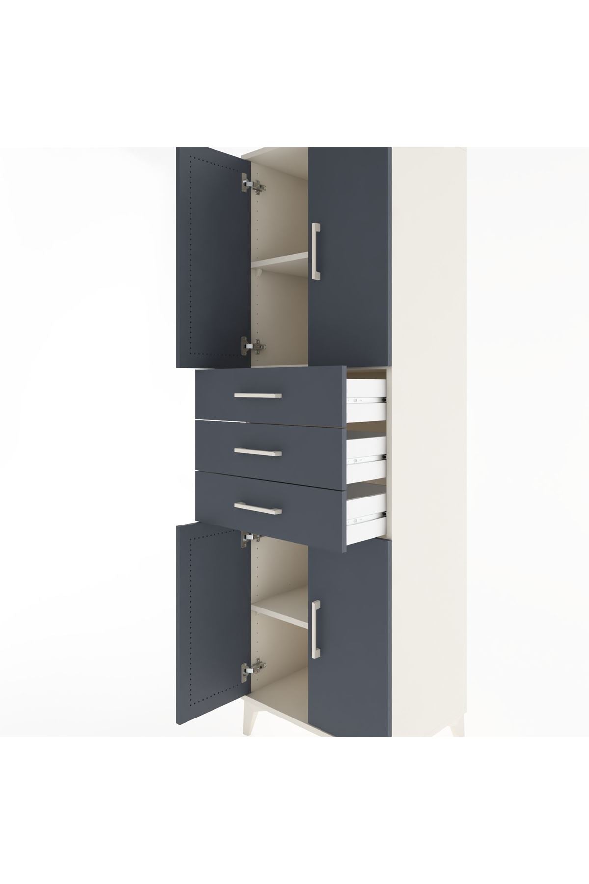 Hyperion Dolap 3 Raflı 3 Çekmeceli 4 Kapaklı 60x44x195 - S59M079V2B