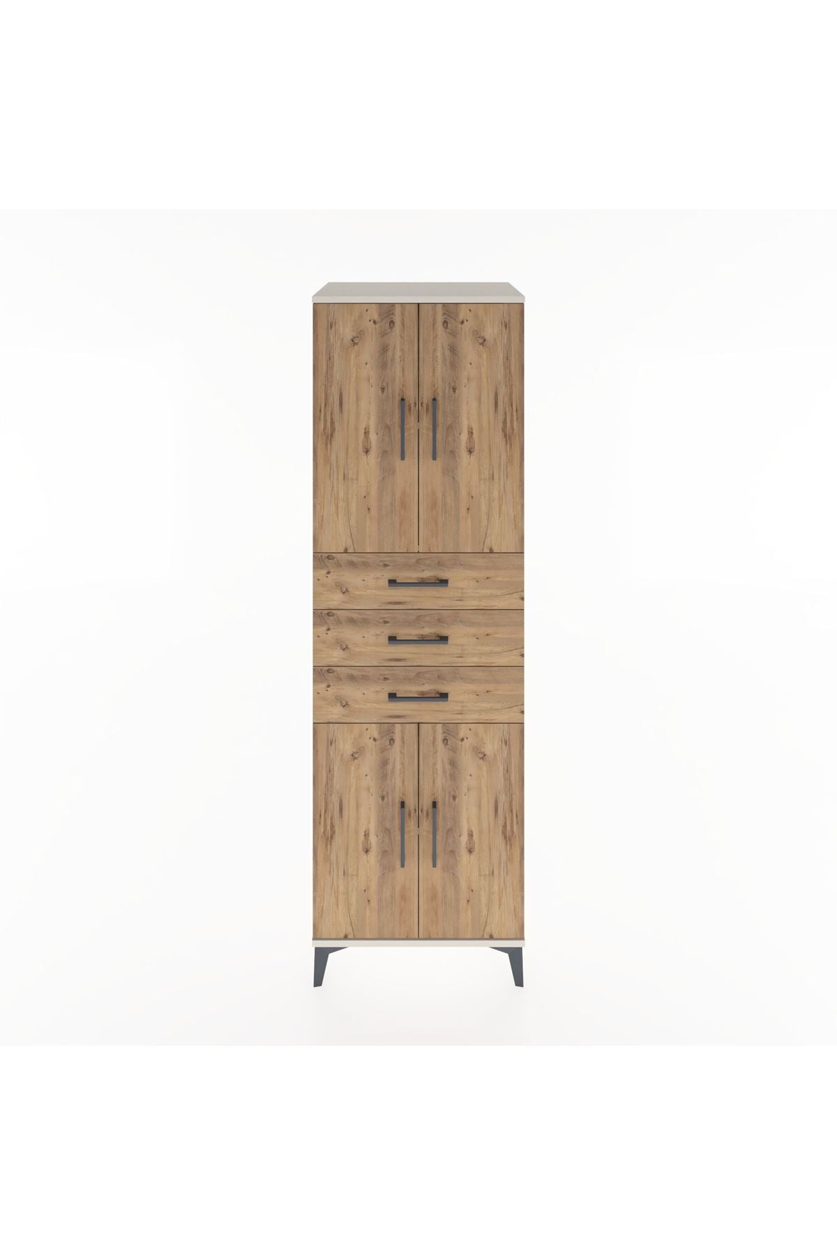 Hyperion Dolap 3 Raflı 3 Çekmeceli 4 Kapaklı 60x44x195 - S59M079V3B