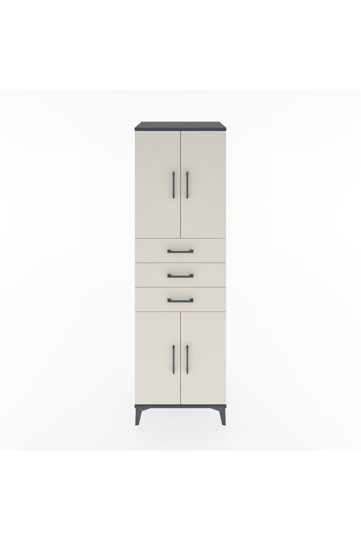 Hyperion Dolap 3 Raflı 3 Çekmeceli 4 Kapaklı 60x44x195 - S59M079V4B