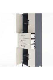 Hyperion Dolap 3 Raflı 3 Çekmeceli 4 Kapaklı 60x44x195 - S59M079V4B