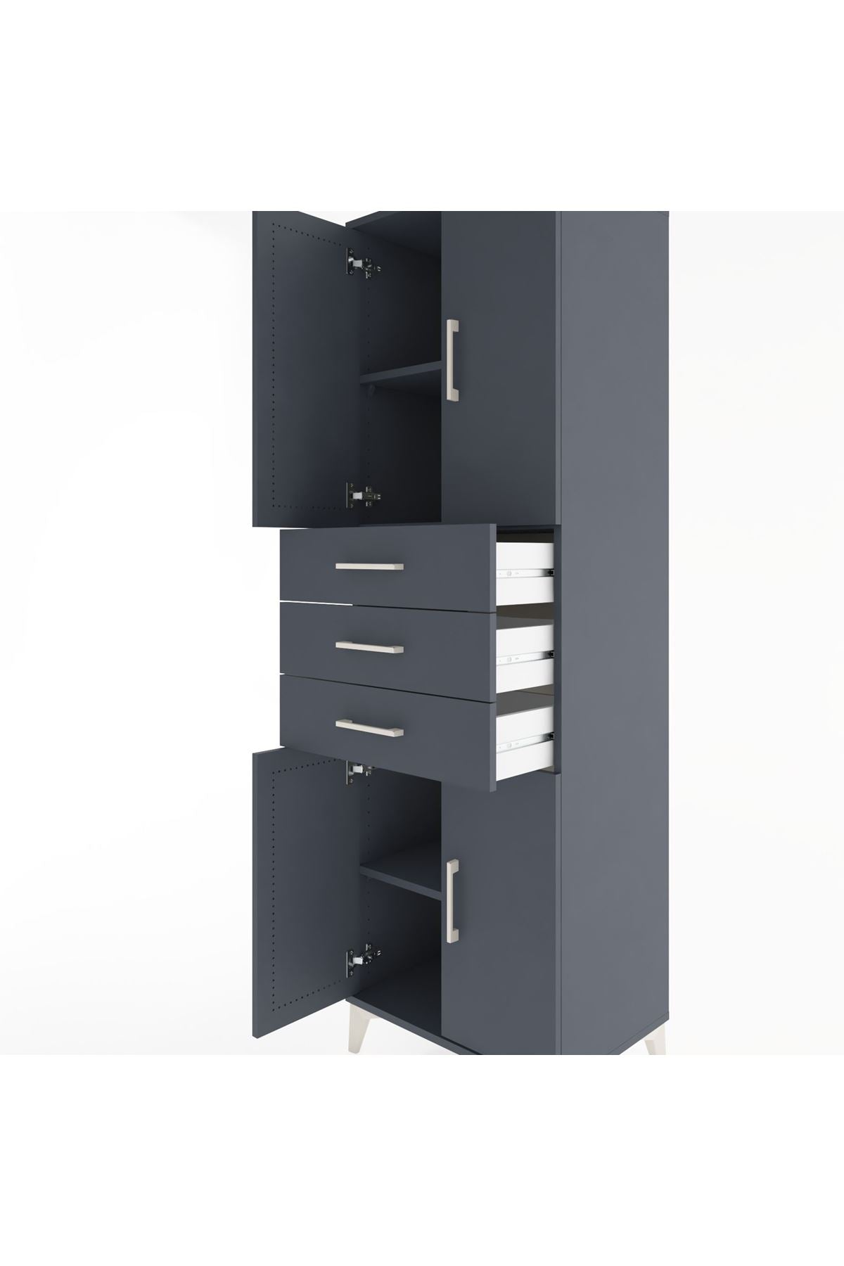 Hyperion Dolap 3 Raflı 3 Çekmeceli 4 Kapaklı 60x44x195 - S59M079V5B