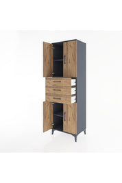 Hyperion Dolap 3 Raflı 3 Çekmeceli 4 Kapaklı 60x44x195 - S59M079V6B