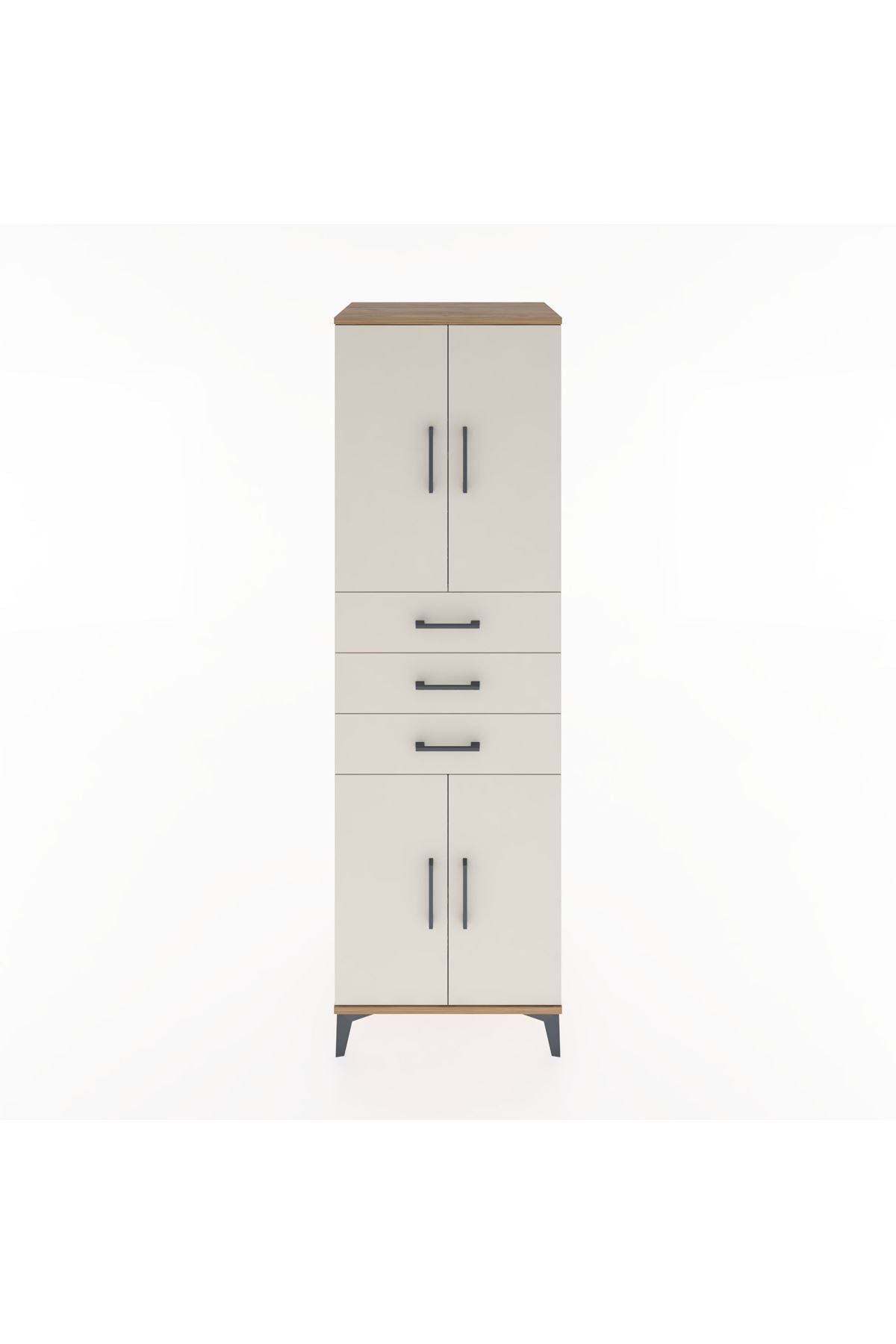 Hyperion Dolap 3 Raflı 3 Çekmeceli 4 Kapaklı 60x44x195 - S59M079V7B