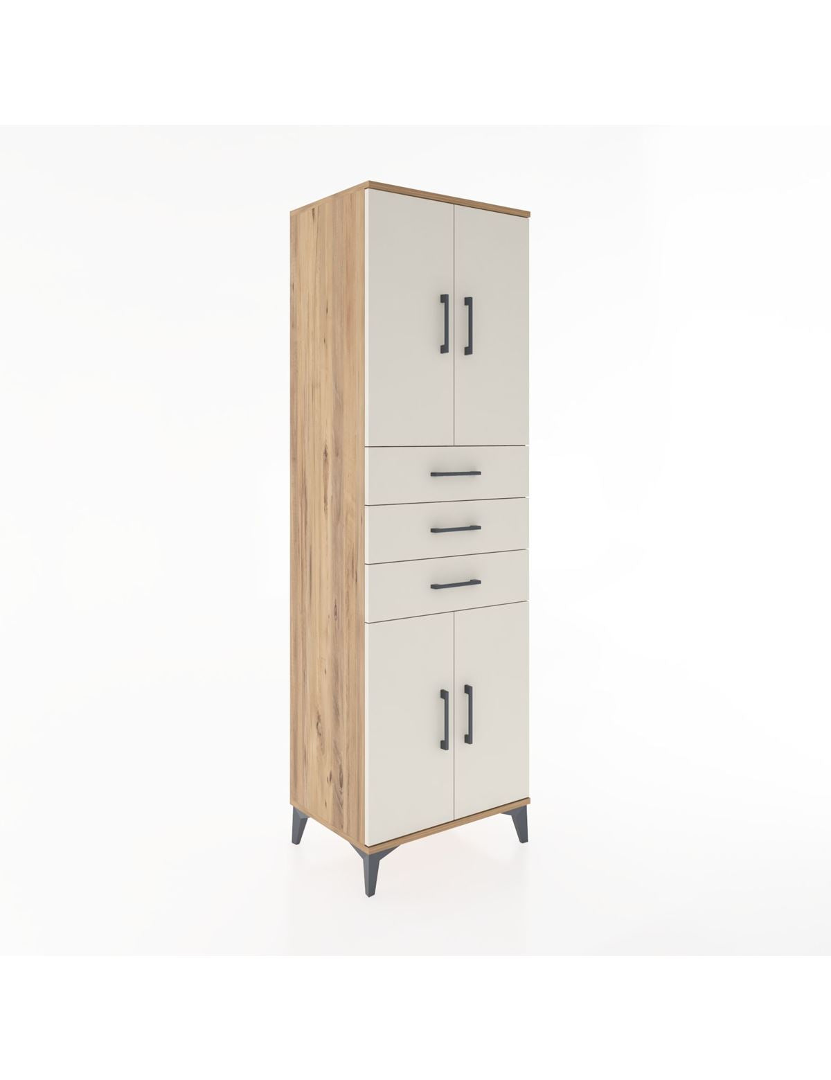 Hyperion Dolap 3 Raflı 3 Çekmeceli 4 Kapaklı 60x44x195 - S59M079V7B