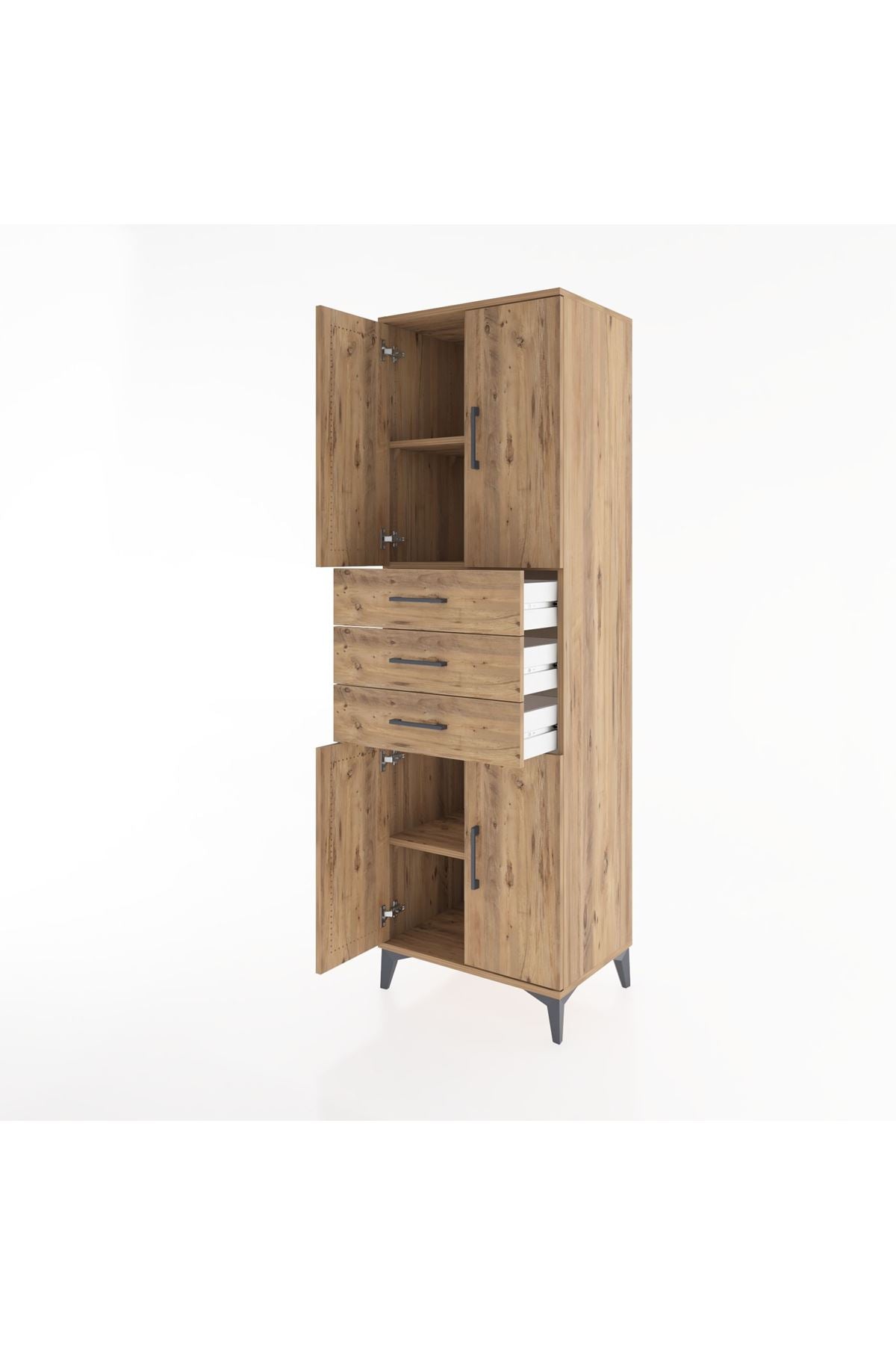Hyperion Dolap 3 Raflı 3 Çekmeceli 4 Kapaklı 60x44x195 - S59M079V9B