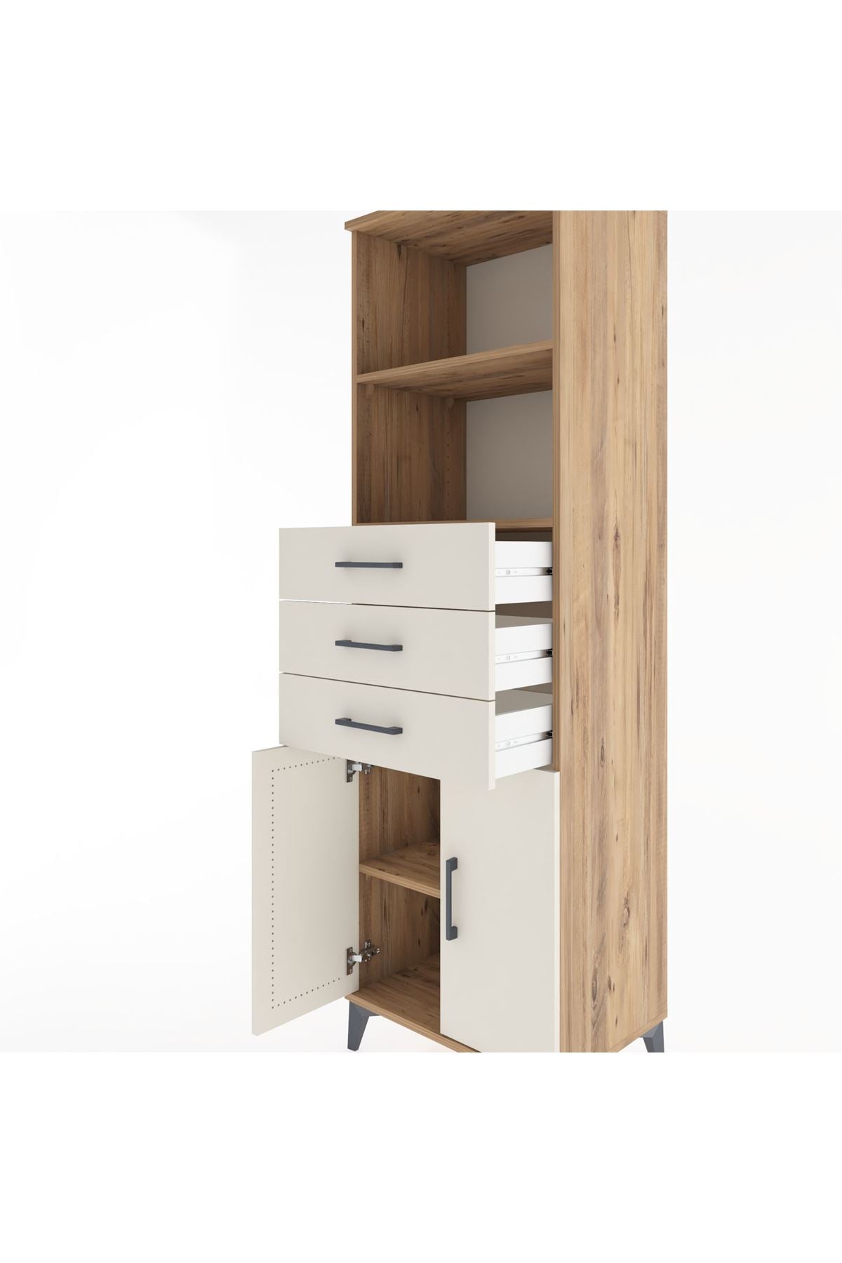 Hyperion Dolap 3 Raflı 3 Çekmeceli 2 Kapaklı 60x44x195 - S59M080V7B