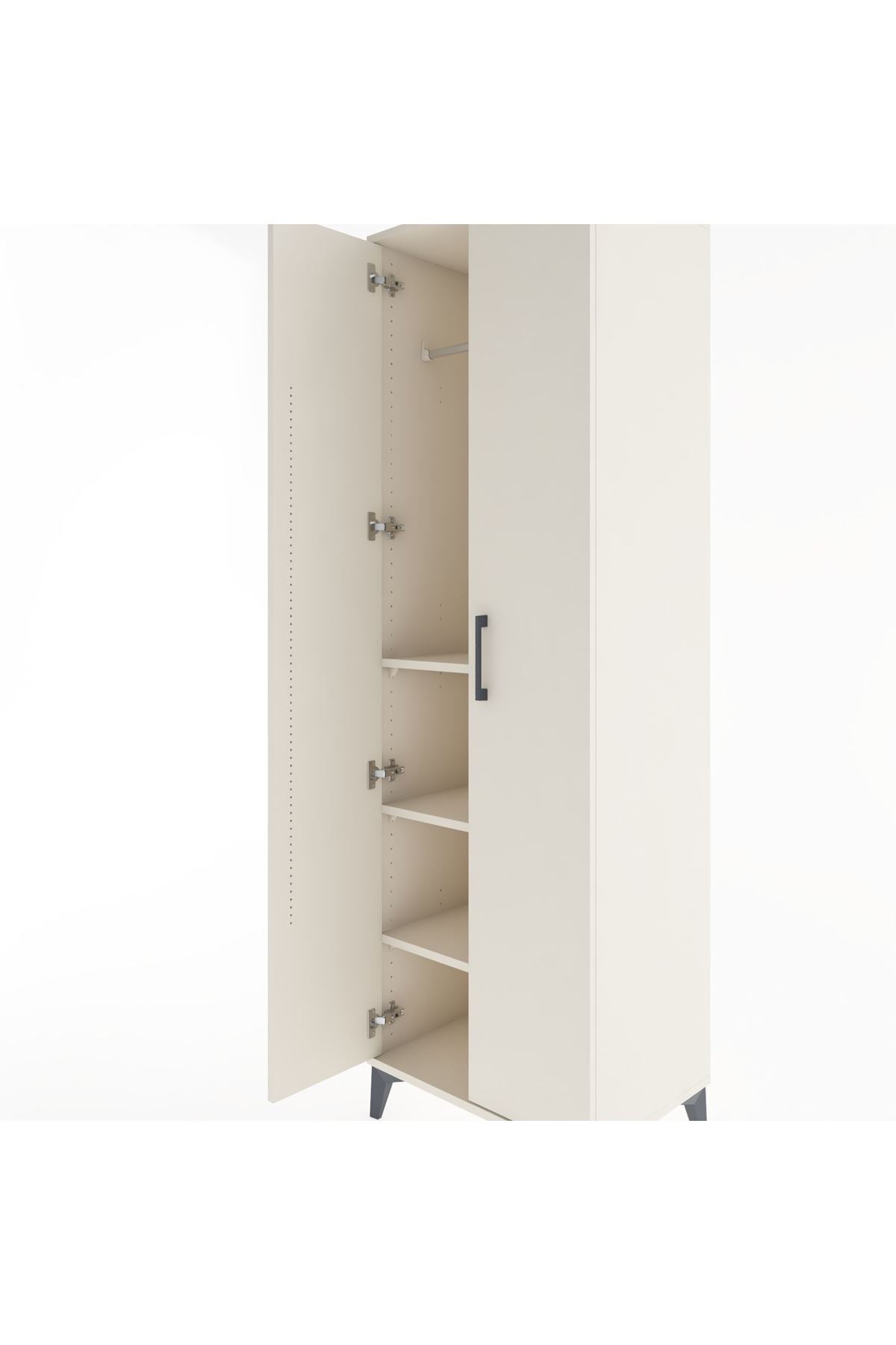 Hyperion Dolap 3 Raflı 2 Kapaklı Tek Askılı 60x44x195 - S59M082V1B