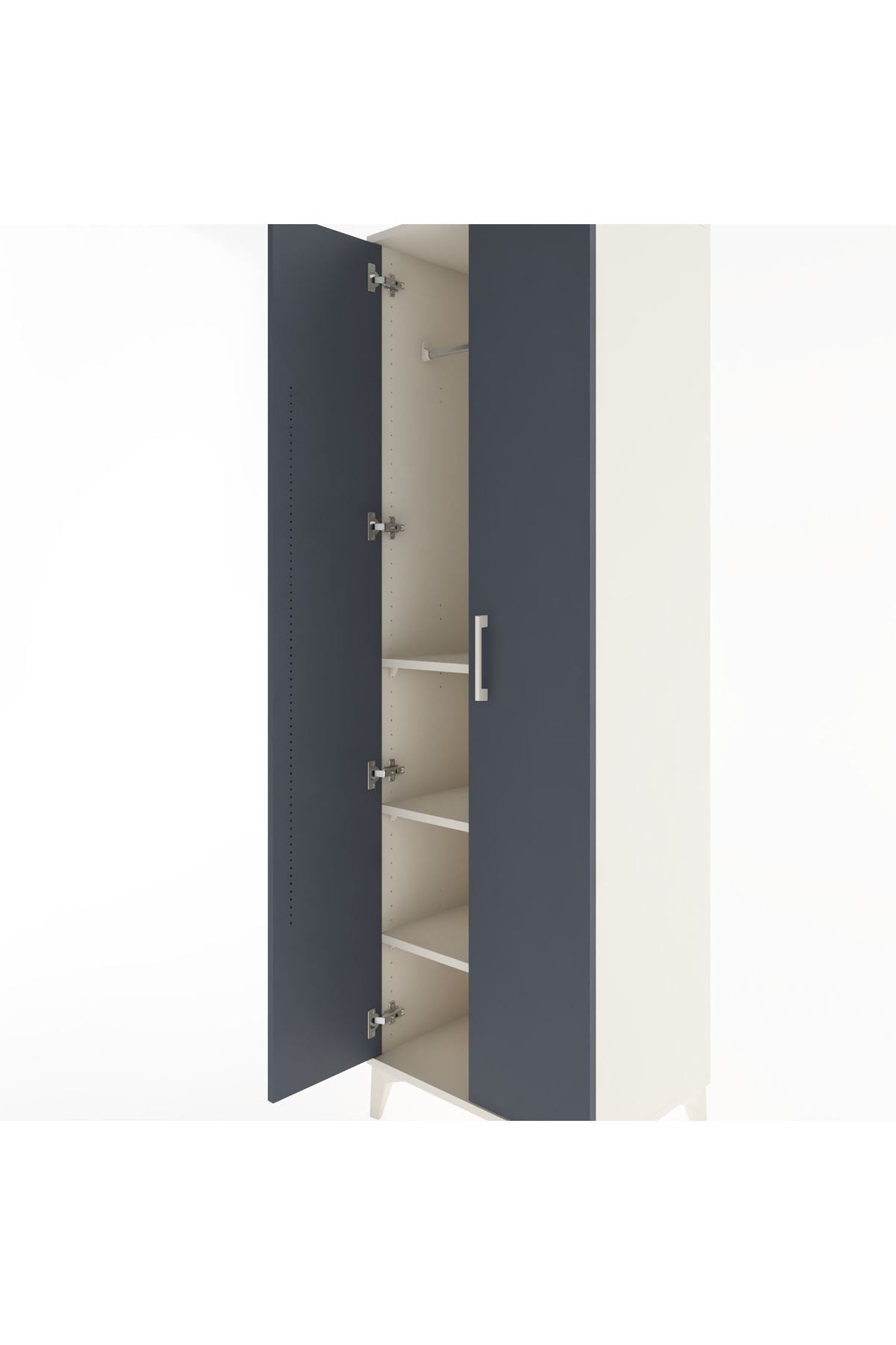 Hyperion Dolap 3 Raflı 2 Kapaklı Tek Askılı 60x44x195 - S59M082V2B