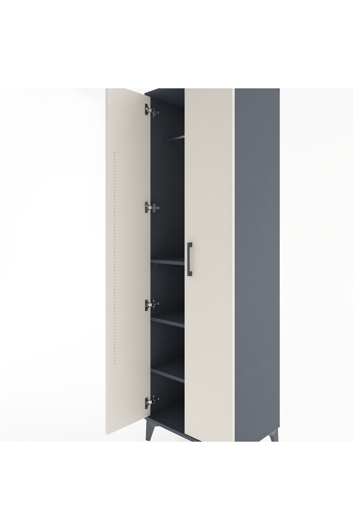Hyperion Dolap 3 Raflı 2 Kapaklı Tek Askılı 60x44x195 - S59M082V4B