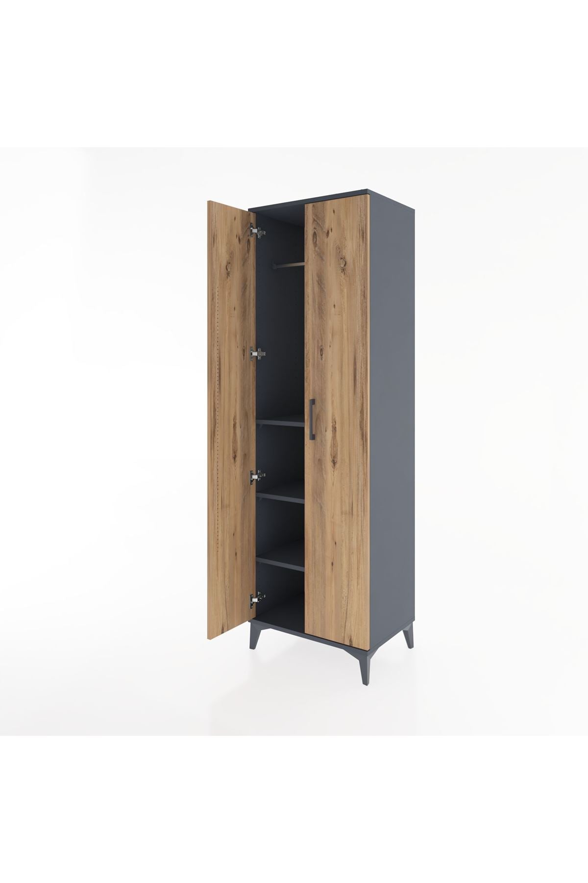 Hyperion Dolap 3 Raflı 2 Kapaklı Tek Askılı 60x44x195 - S59M082V6B