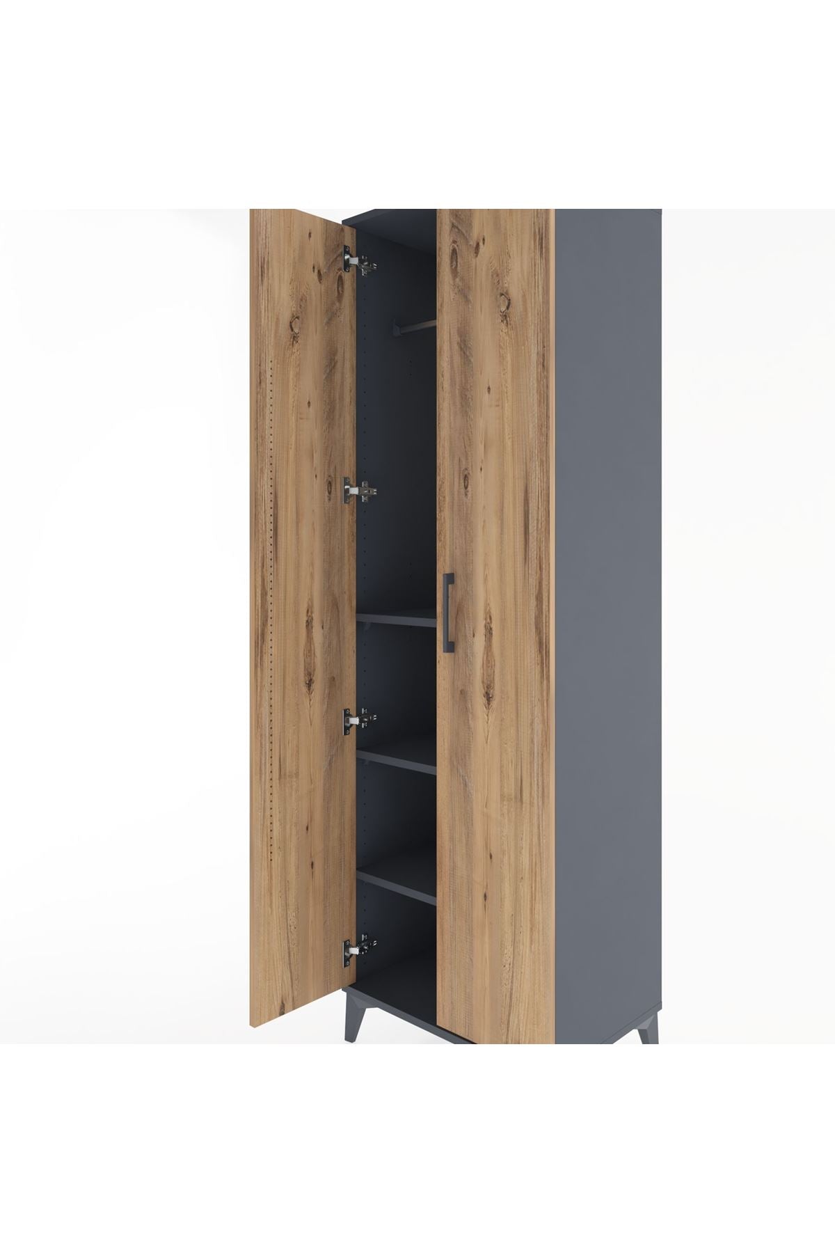 Hyperion Dolap 3 Raflı 2 Kapaklı Tek Askılı 60x44x195 - S59M082V6B