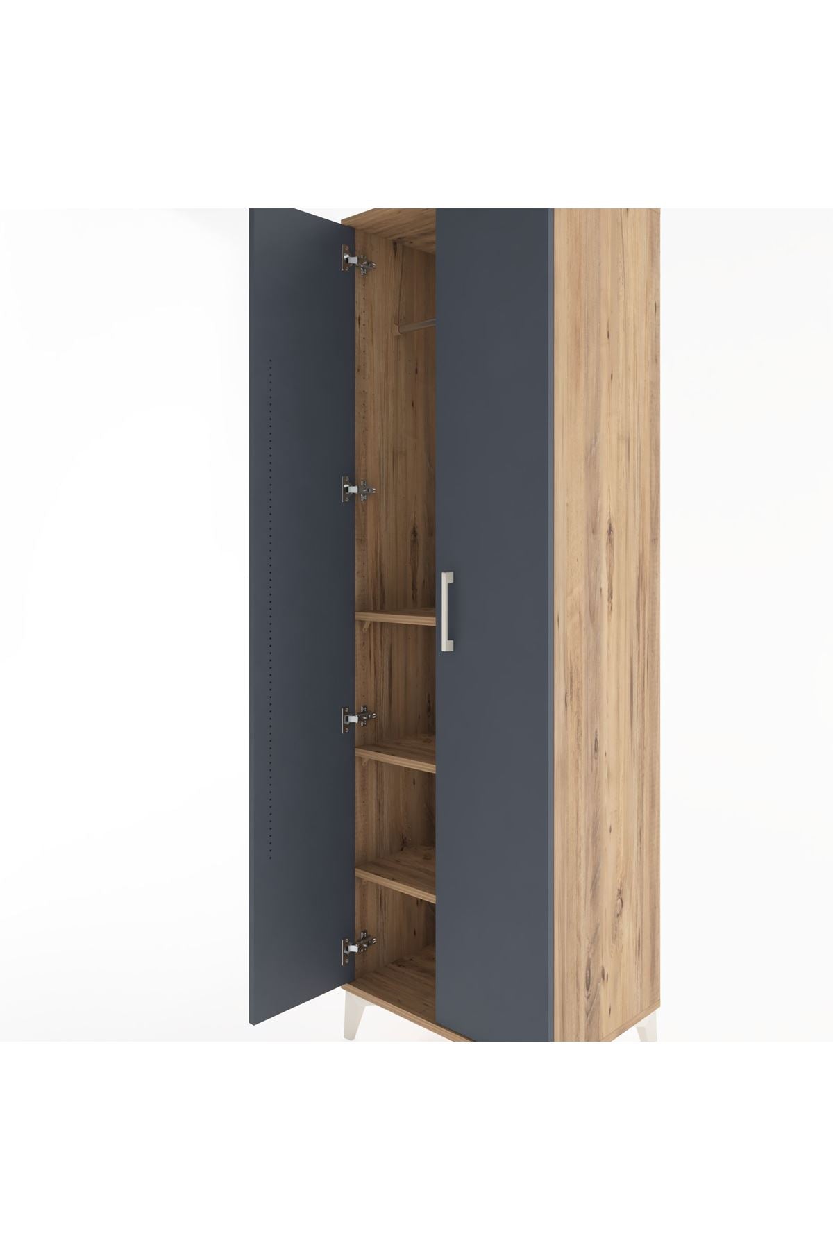 Hyperion Dolap 3 Raflı 2 Kapaklı Tek Askılı 60x44x195 - S59M082V8B