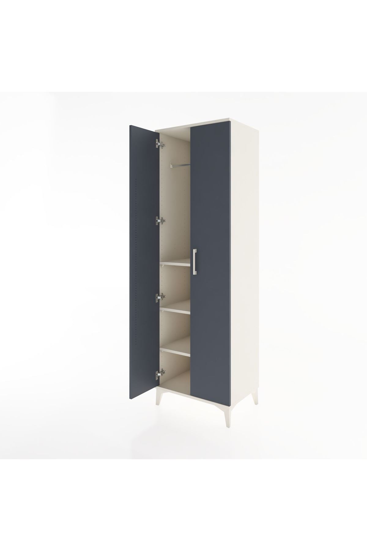 Hyperion Dolap 3 Raflı 2 Kapaklı Tek Askılı 60x44x195 - S59M083V2B