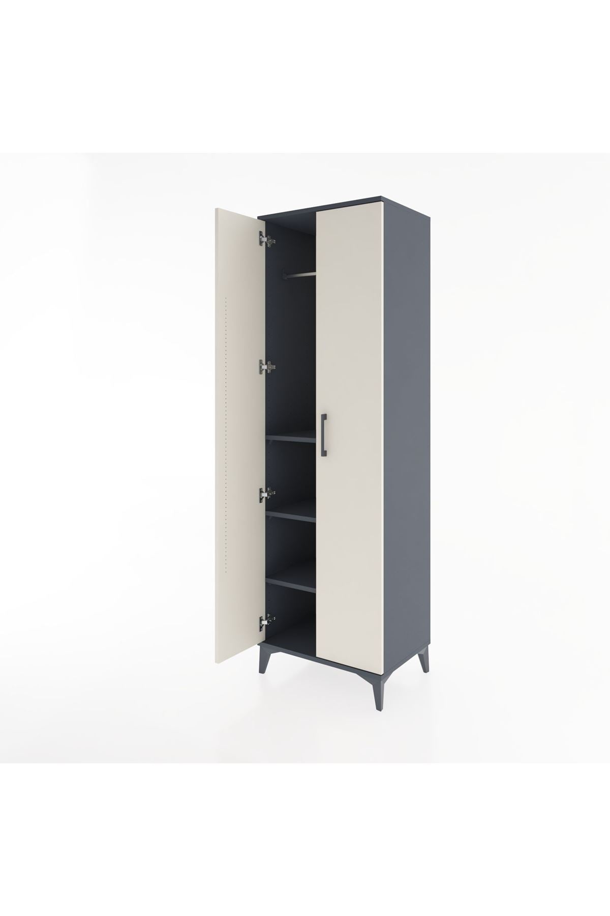 Hyperion Dolap 3 Raflı 2 Kapaklı Tek Askılı 60x44x195 - S59M083V4B
