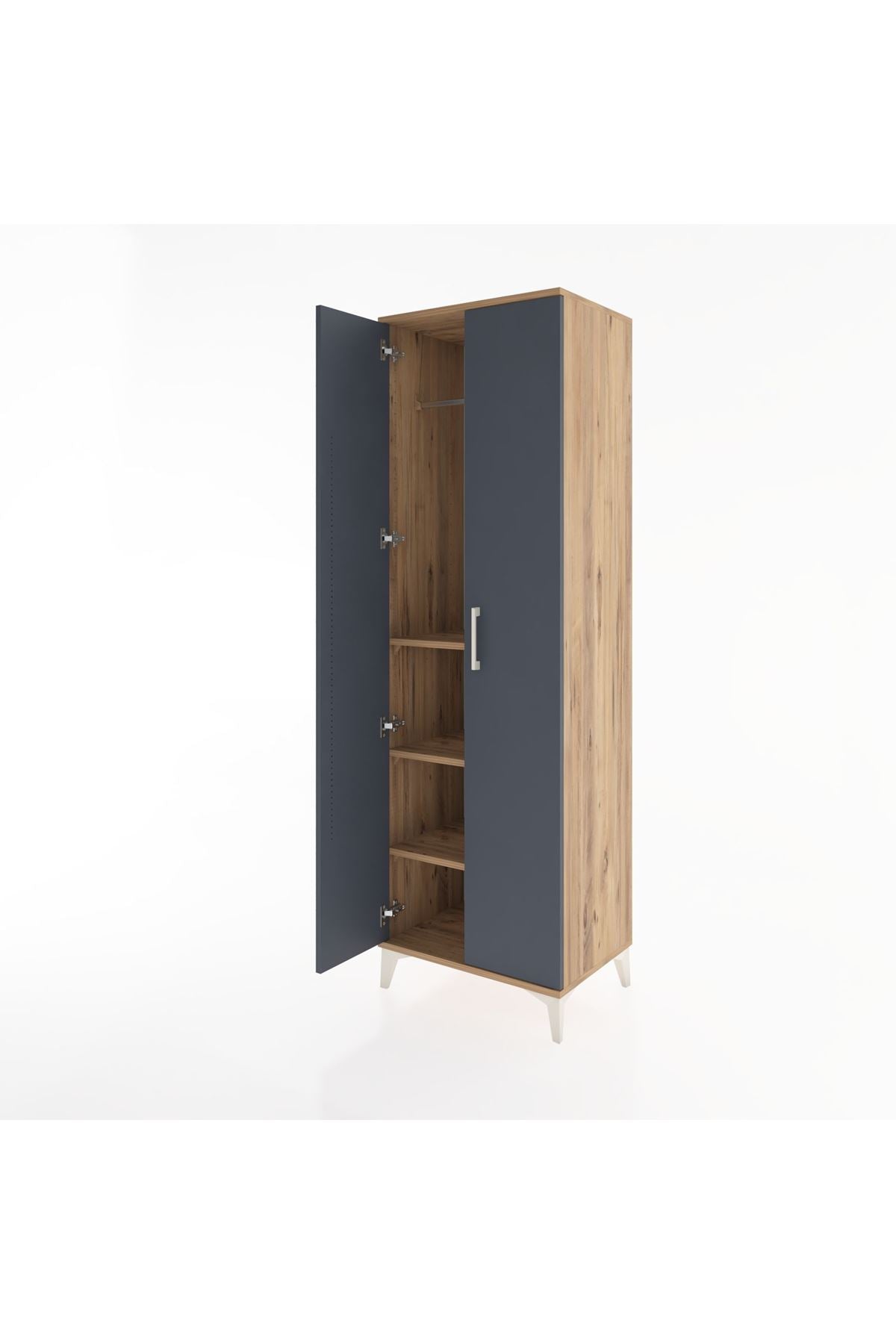 Hyperion Dolap 3 Raflı 2 Kapaklı Tek Askılı 60x44x195 - S59M083V8B